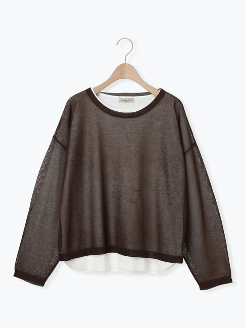 Samansa Mos2「インナーセットプルオーバーニット」|ニット・セーター|ブラウン