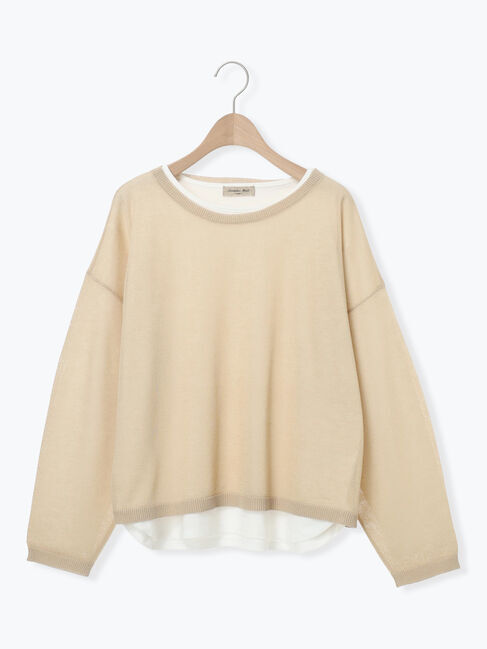 Samansa Mos2「インナーセットプルオーバーニット」|ニット・セーター|ベージュ