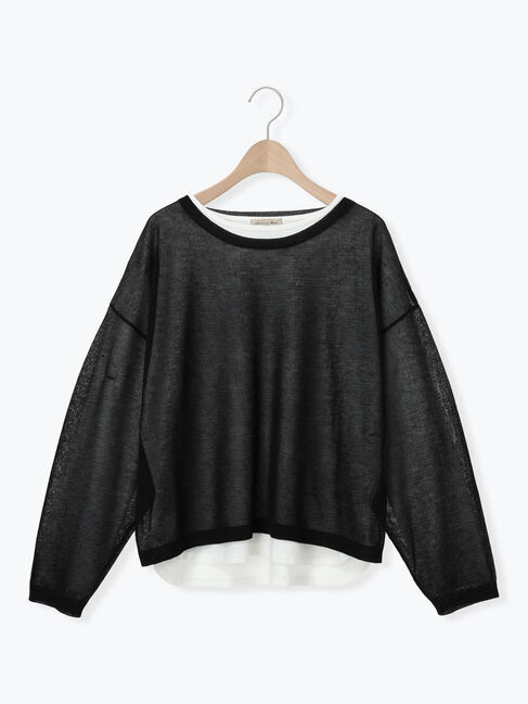 Samansa Mos2「インナーセットプルオーバーニット」|ニット・セーター|ブラック