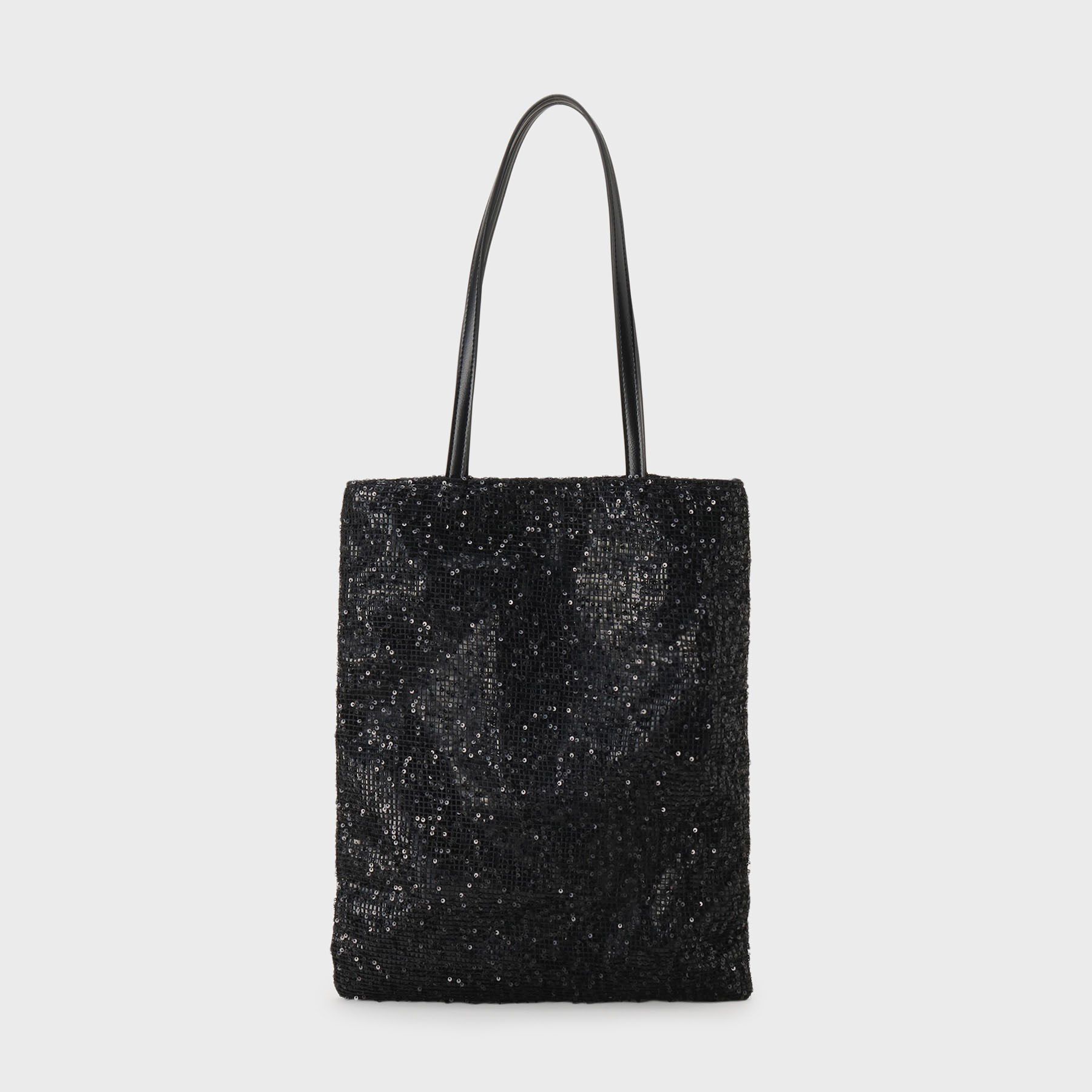 UNTITLED「スパンコールメッシュトート」|トートバッグ|ブラック(019)