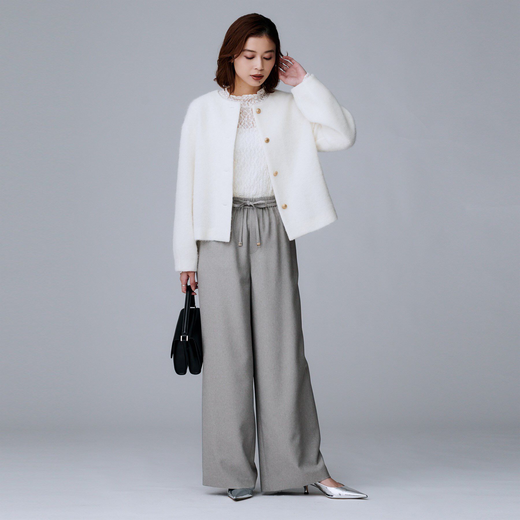 UNTITLED「【洗える/ワイド/ウエストゴム】ストレッチドロストパンツ」|その他|