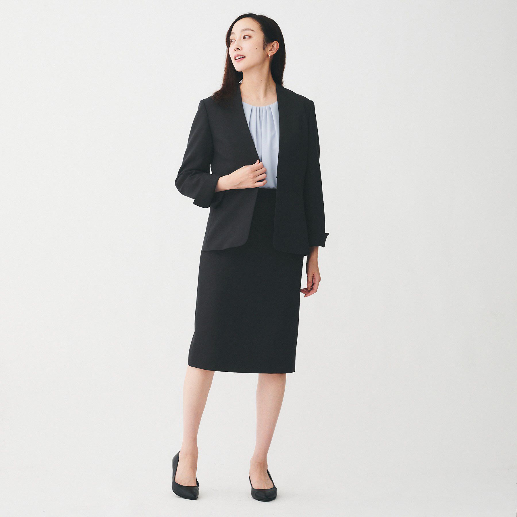 UNTITLED「【洗える/お仕事スーツ】ドライメランジ タイトスカート」|スカート|
