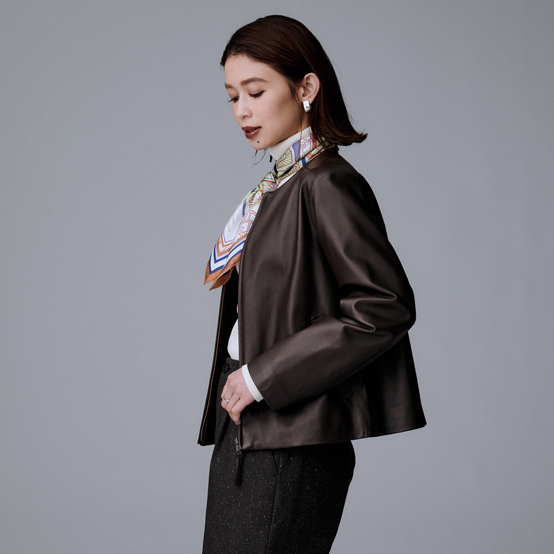 UNTITLED「【着丈短め/柔らかな質感】ラムレザージャケット」|ライダースジャケット|