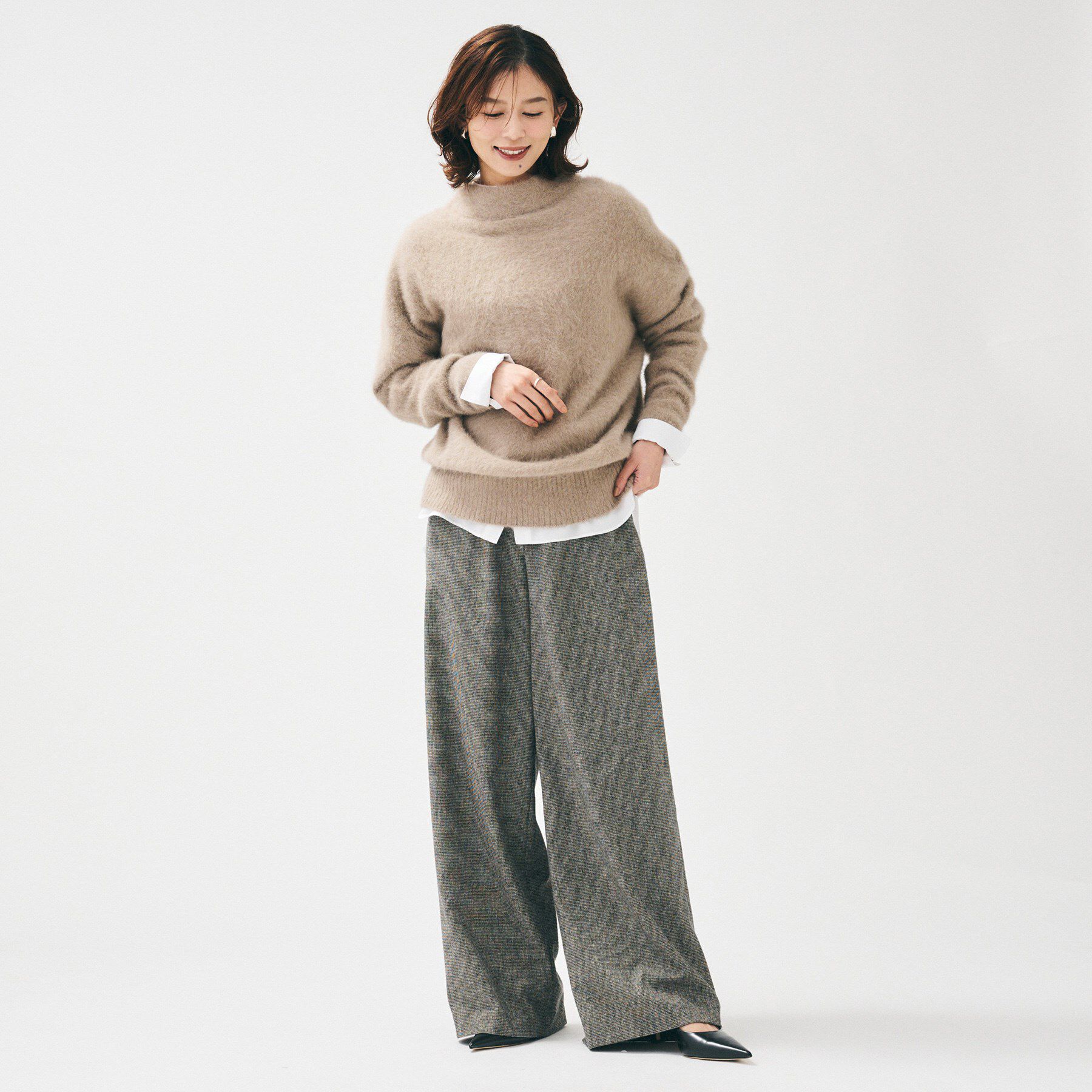 UNTITLED「【大人な品格/ふわふわニット】フォックスカシミヤ コクーンニット」|ニット・セーター|