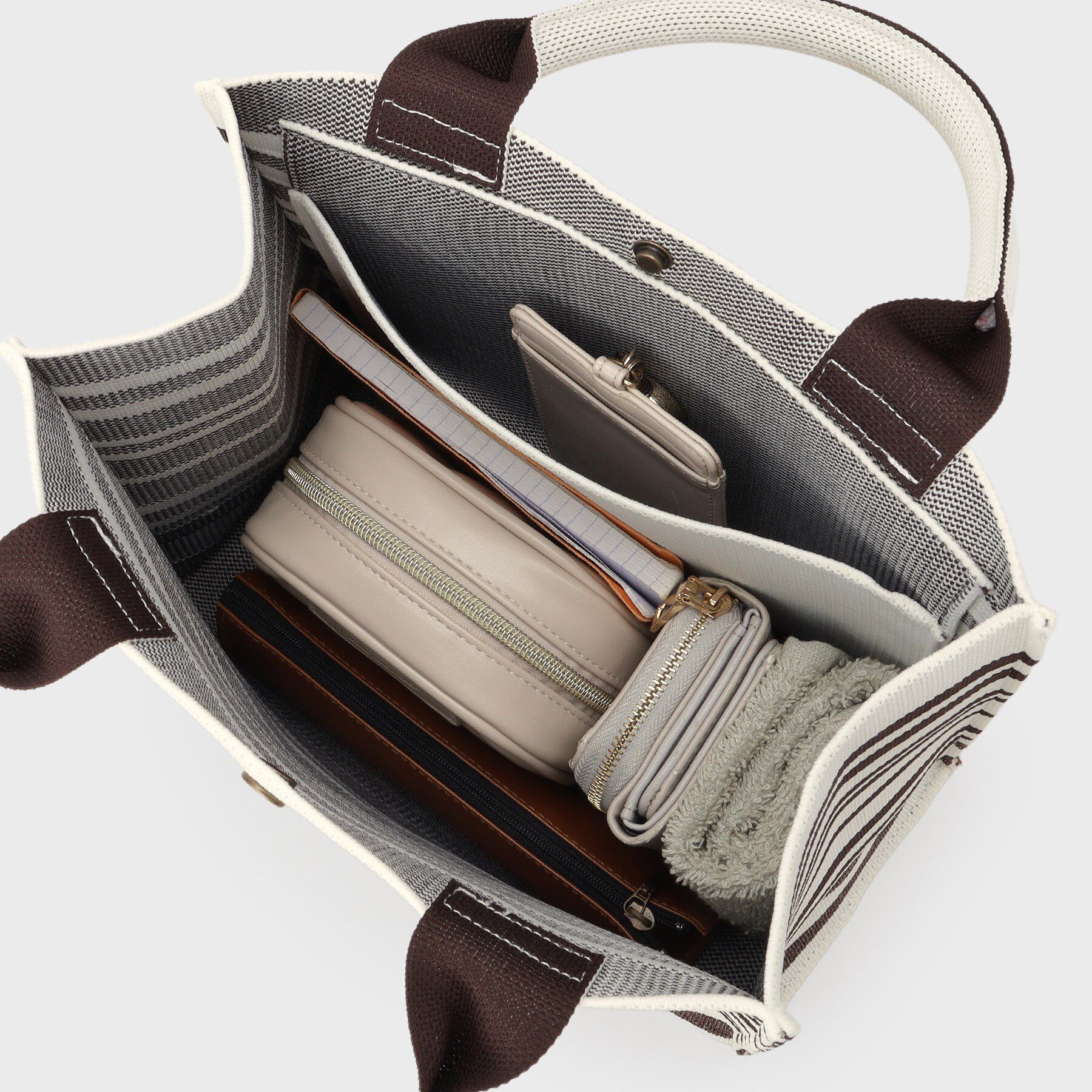 COUP DE CHANCE「トーンリズムニット／大人ボーダー柄／ニットバック」|トートバッグ|