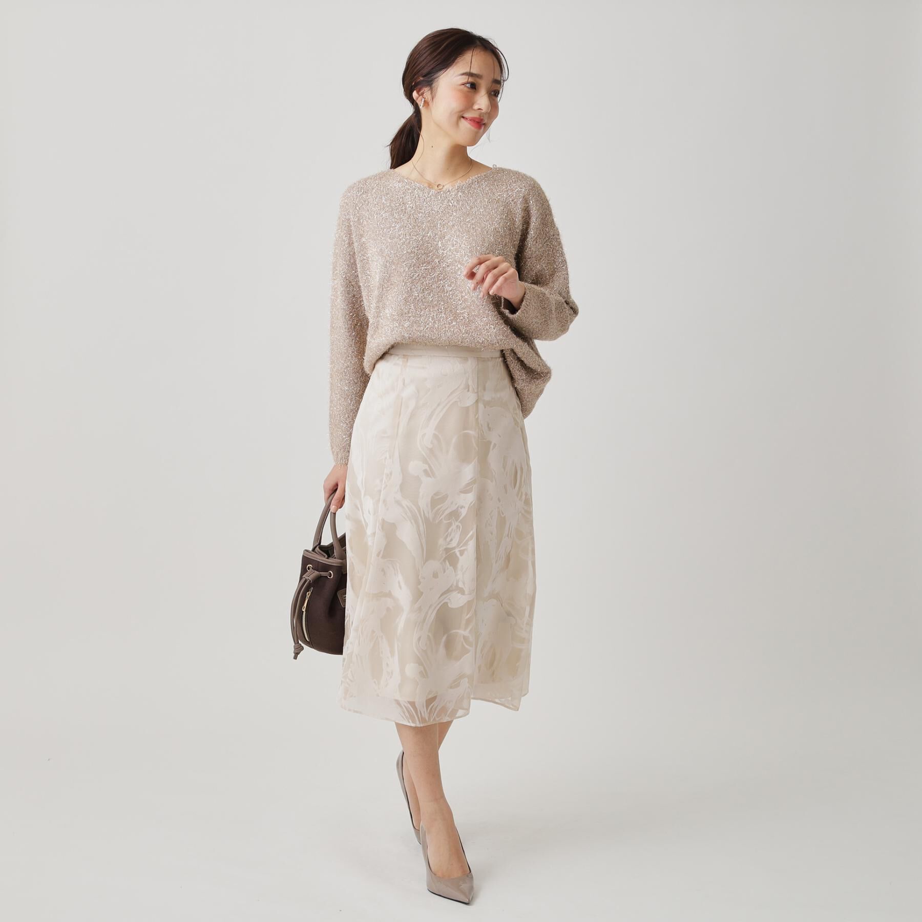 COUP DE CHANCE「【手洗い可】フェザーラメニットトップス」|ニット・セーター|