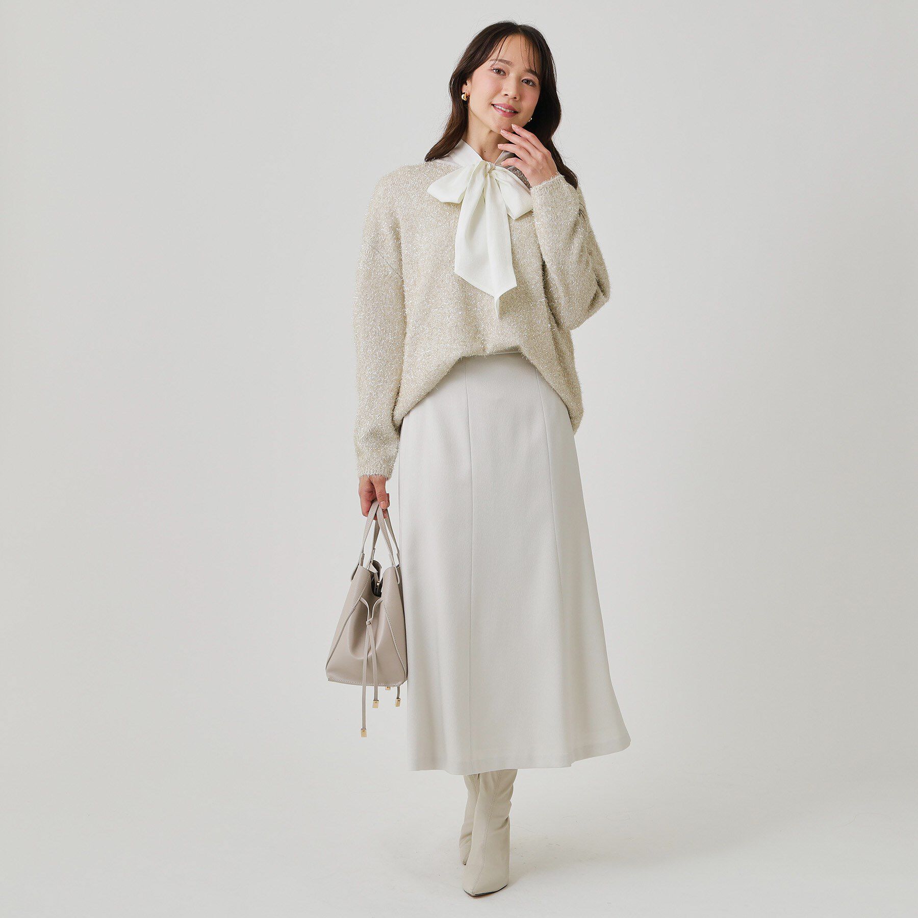 COUP DE CHANCE「【手洗い可】フェザーラメニットトップス」|ニット・セーター|