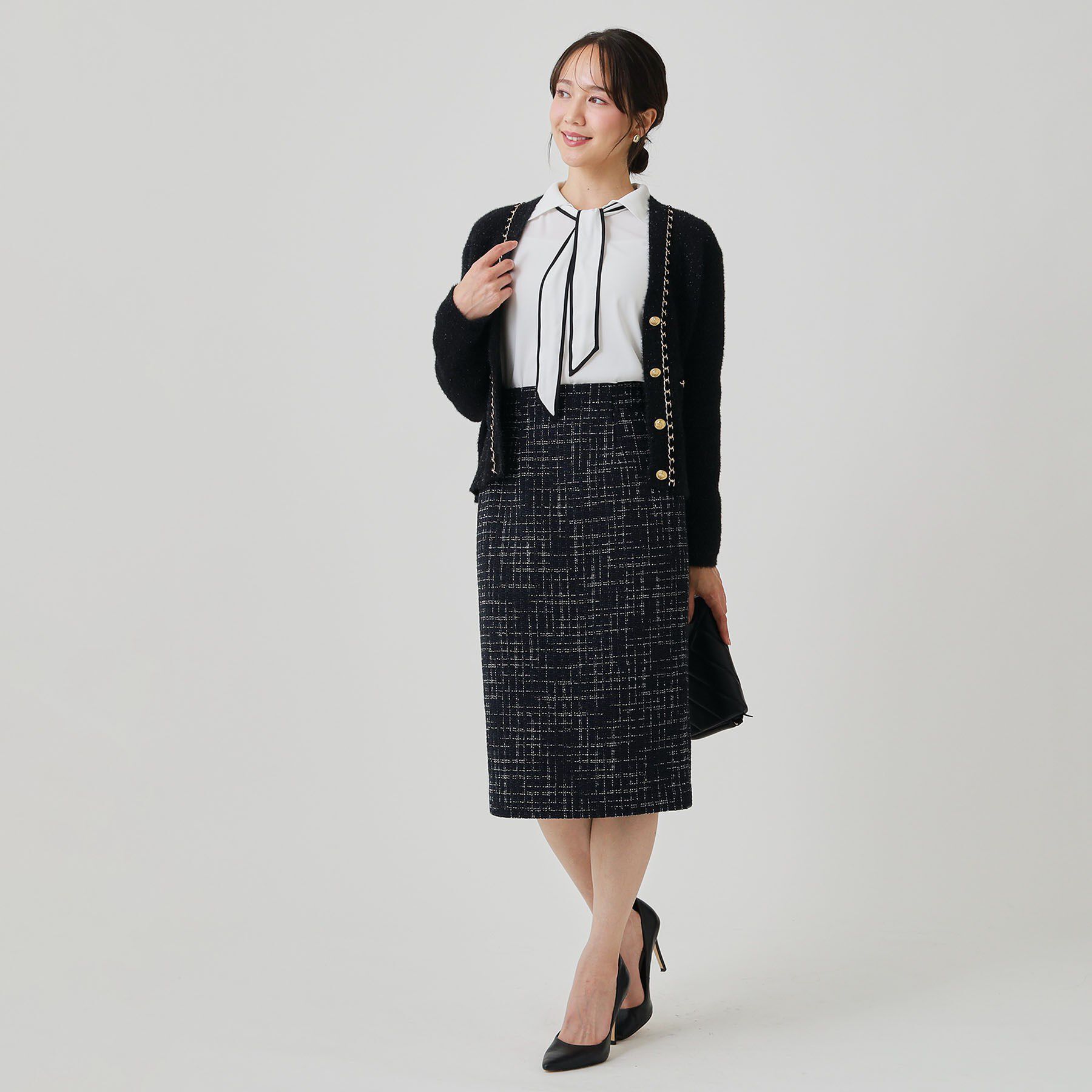 COUP DE CHANCE「【手洗い可／セットアップ可】チェーンブレード付カーディガン」|カーディガン|