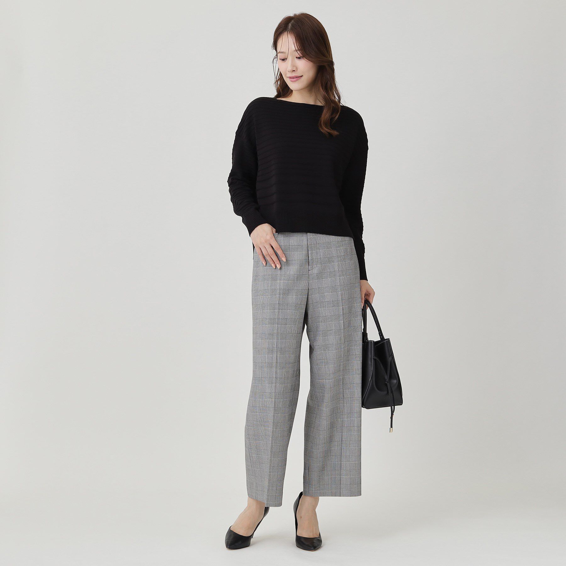 COUP DE CHANCE「【手洗い可／日本製】地柄ボーダーのニットトップス」|ニット・セーター|