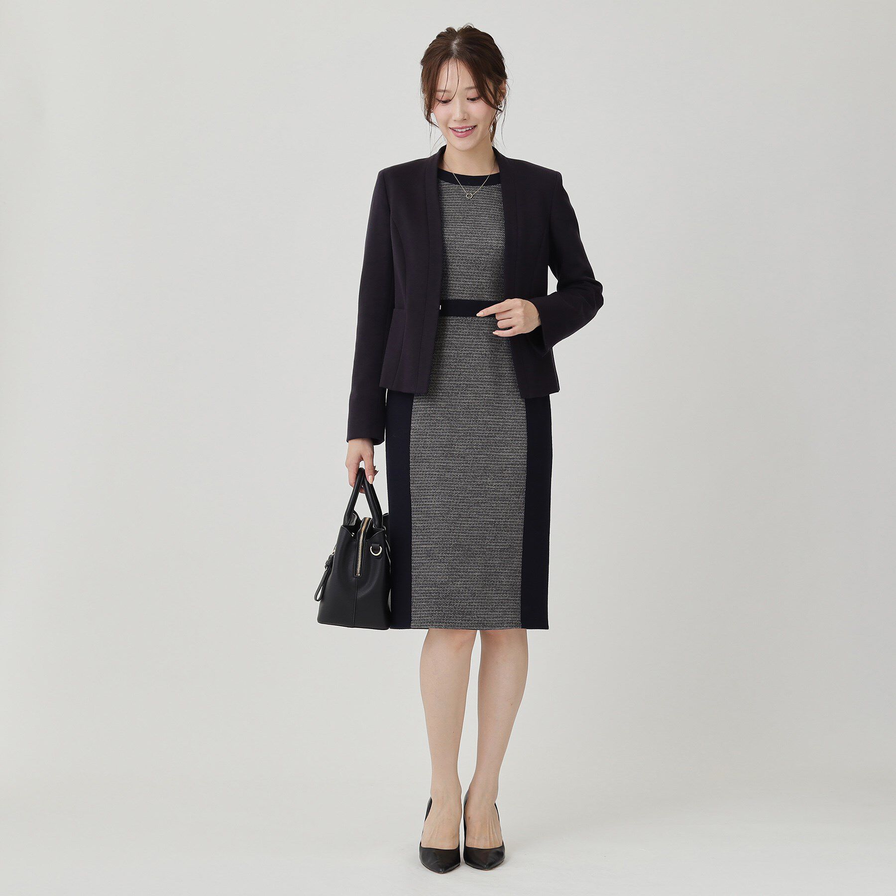 COUP DE CHANCE「【日本製／ラメ混】ジャージ素材タイトシルエットワンピース」|ワンピース|