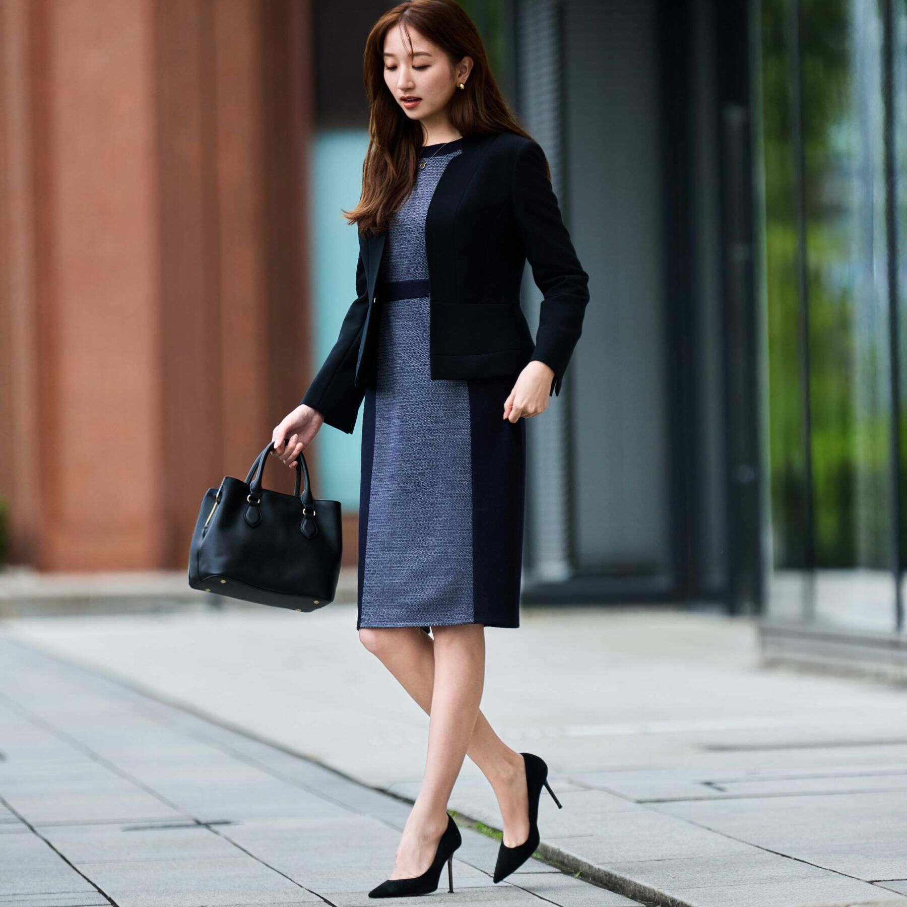 COUP DE CHANCE「【日本製／ラメ混】ジャージ素材タイトシルエットワンピース」|ワンピース|