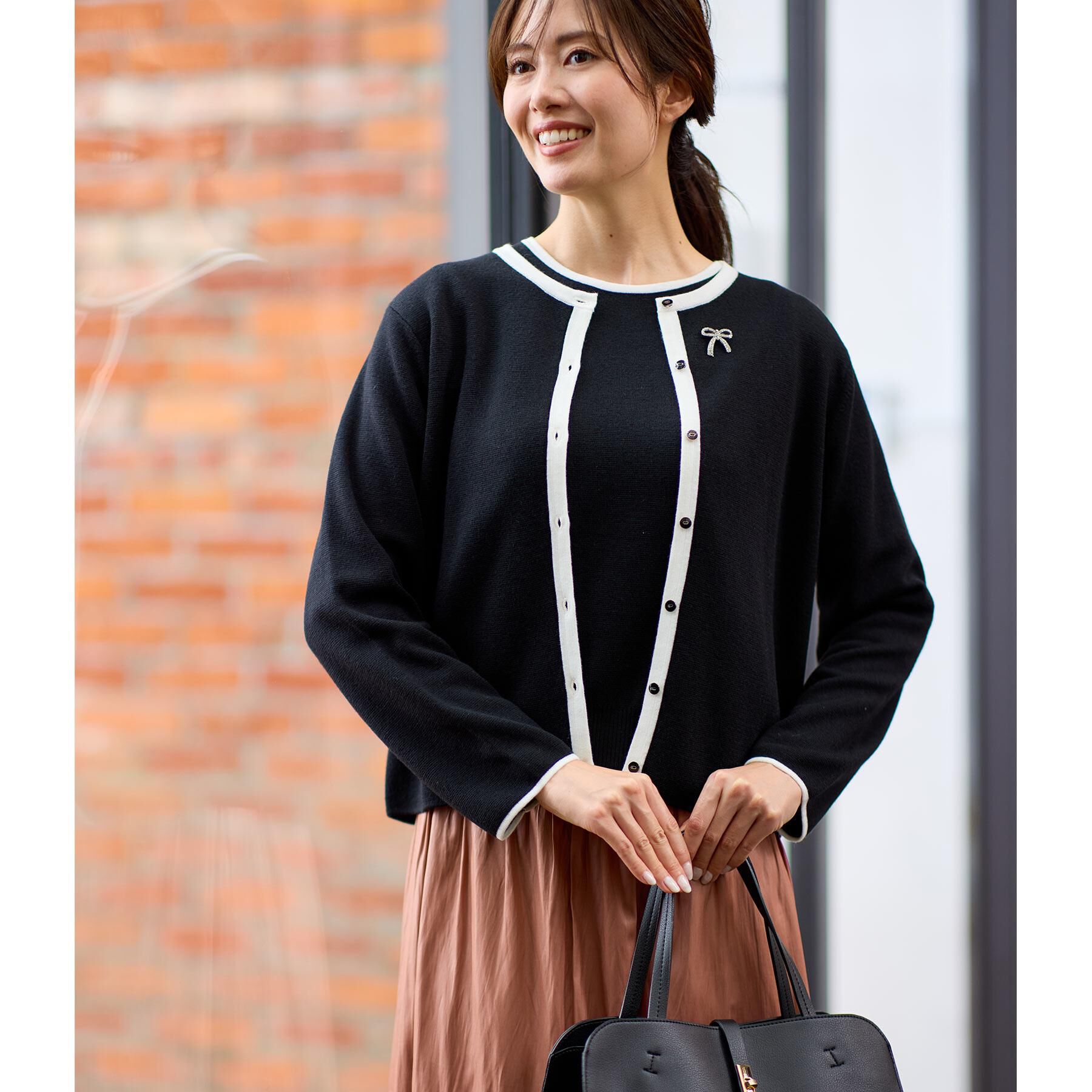 Reflect「【秋映え／単品使い◎／すっきり見え】ブローチ付きニットアンサンブル」|その他|