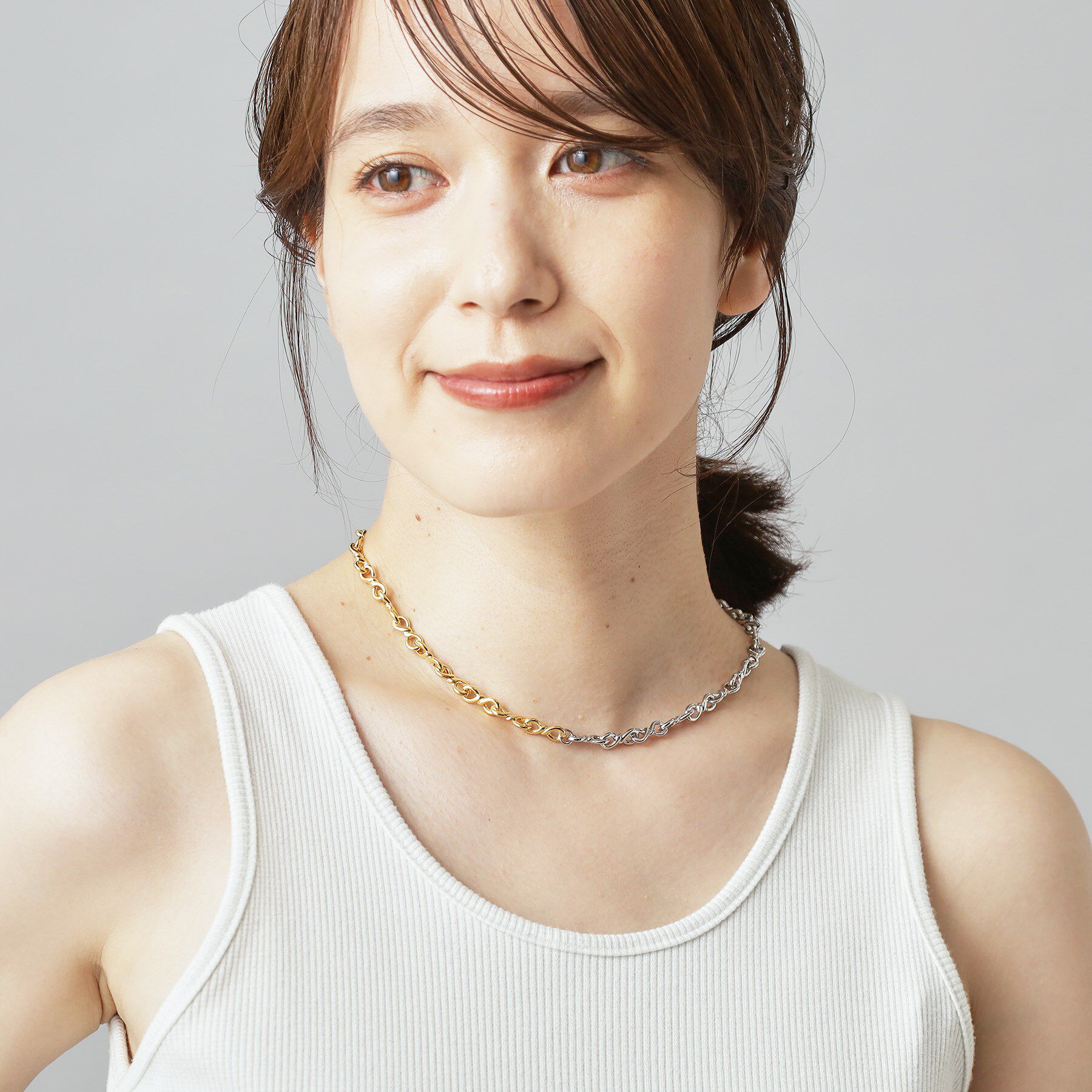 DRESSTERIOR「【CLASSY.12月号掲載】バイカラーチェーンネックレス」|ネックレス|