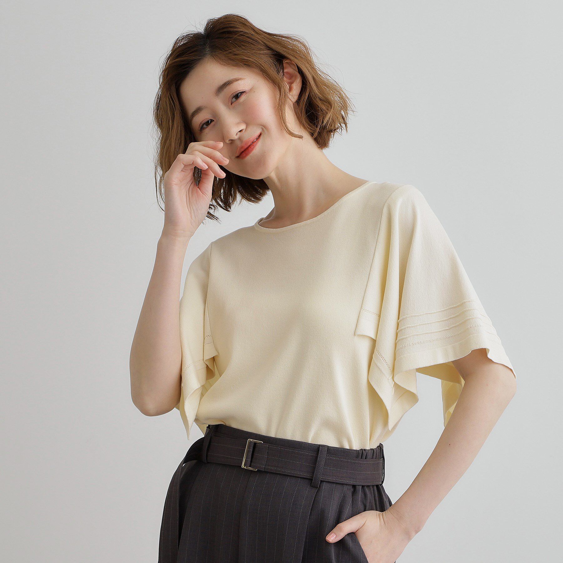 grove「ハンカチスリーブニットプルオーバー」|ニット・セーター|