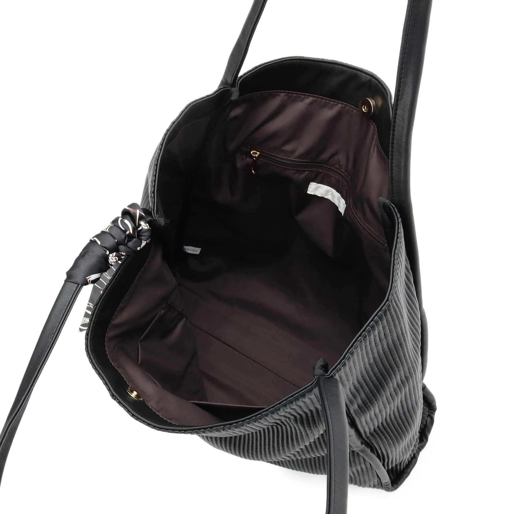 grove「【A4】プリーツスカーフ付トート」|トートバッグ|