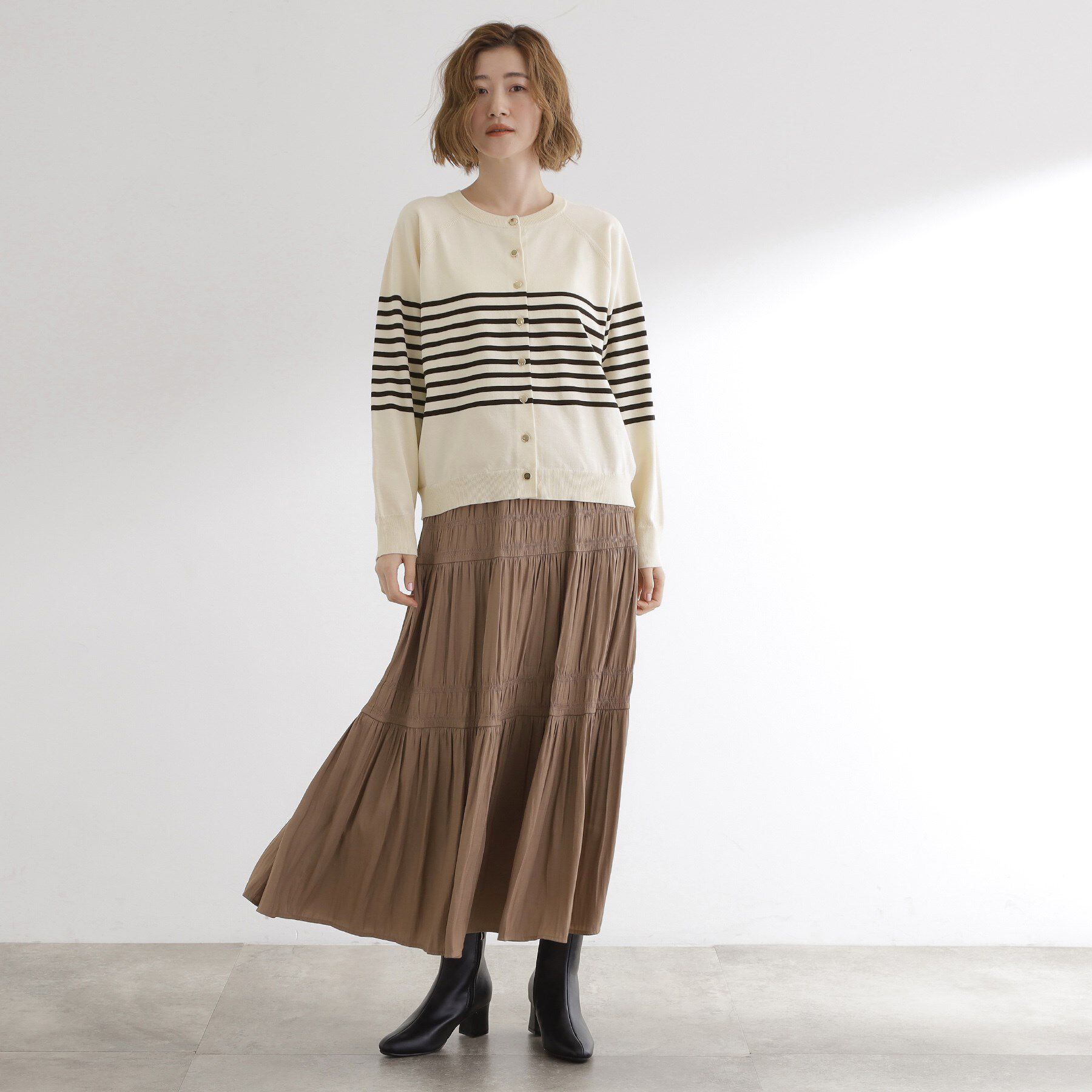 grove「【洗える】シンプルに映える、ラグランスリーブカーディガン」|カーディガン|