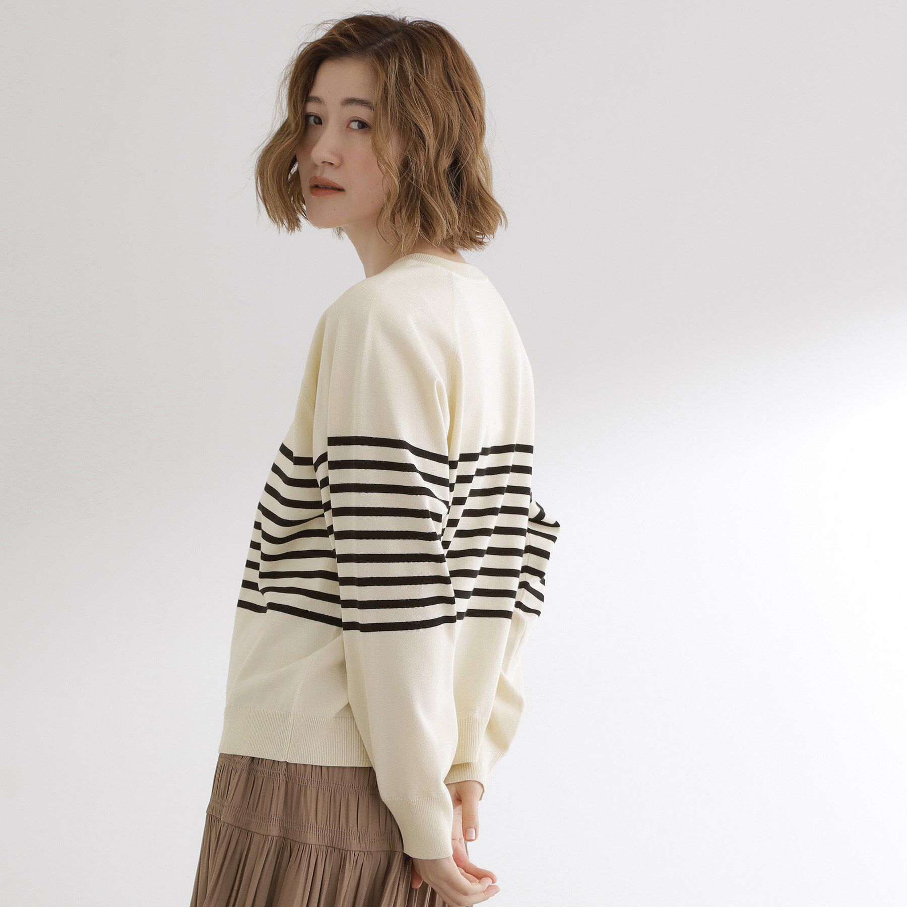 grove「【洗える】シンプルに映える、ラグランスリーブカーディガン」|カーディガン|