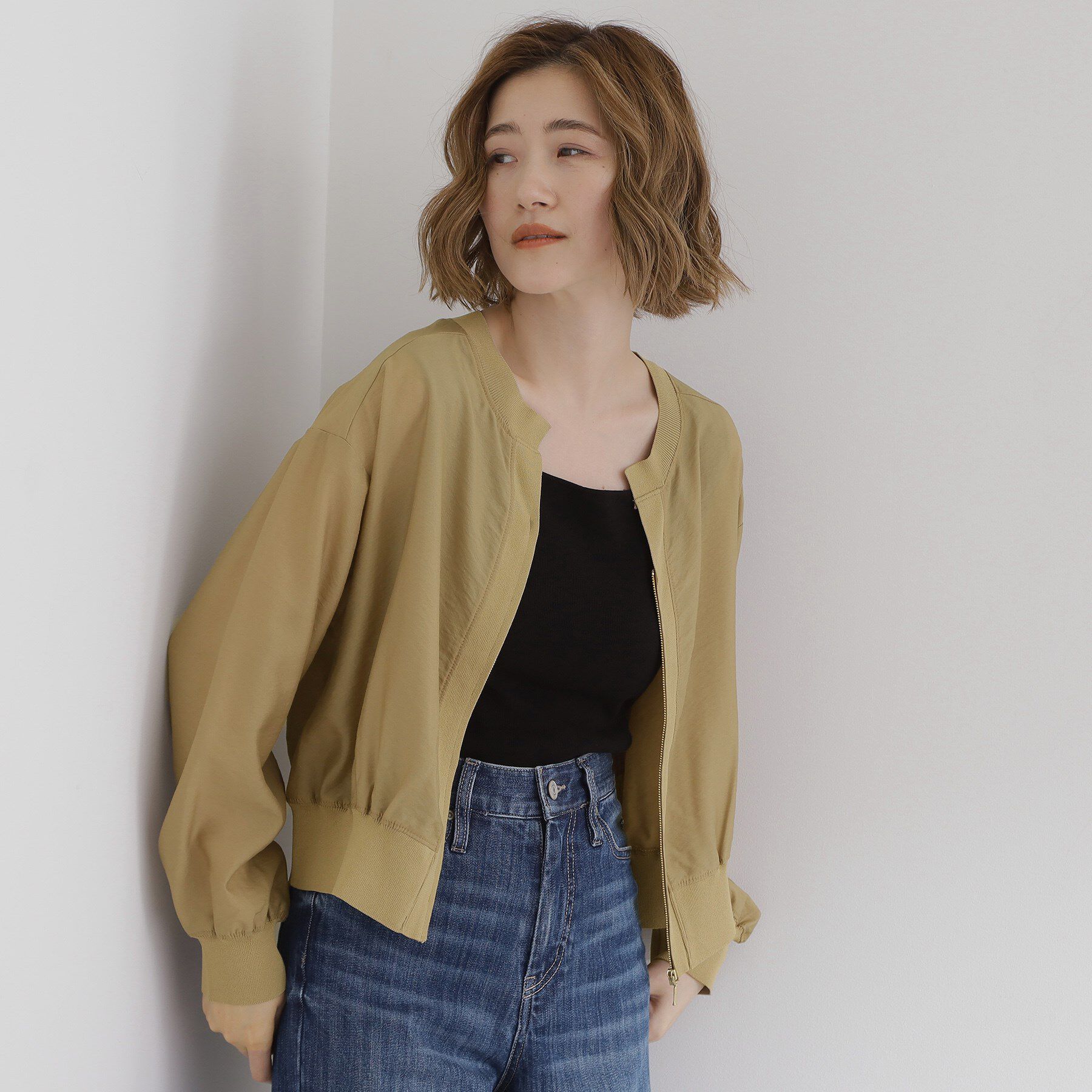 grove「軽やかに秋先取り　ブルゾン感覚で着られるカーディガン」|ブルゾン・スタジャン|