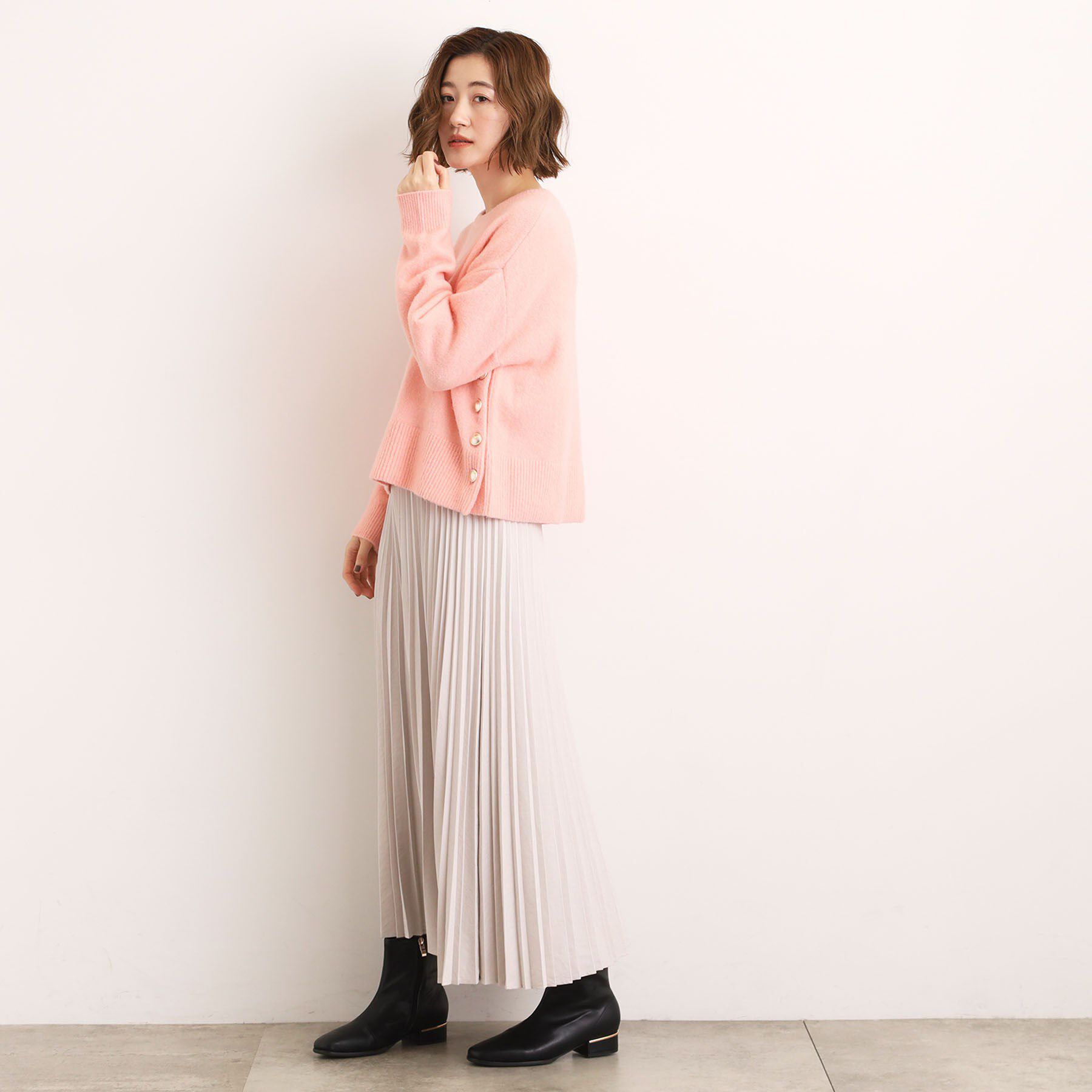 grove「【洗える】レイヤードにもおすすめ！サイド釦ニット」|ニット・セーター|