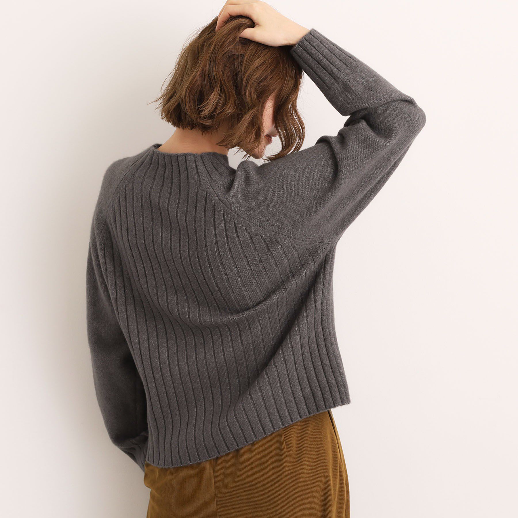 grove「【洗える】バックリブ切替ニット」|ニット・セーター|スミクロ(014)