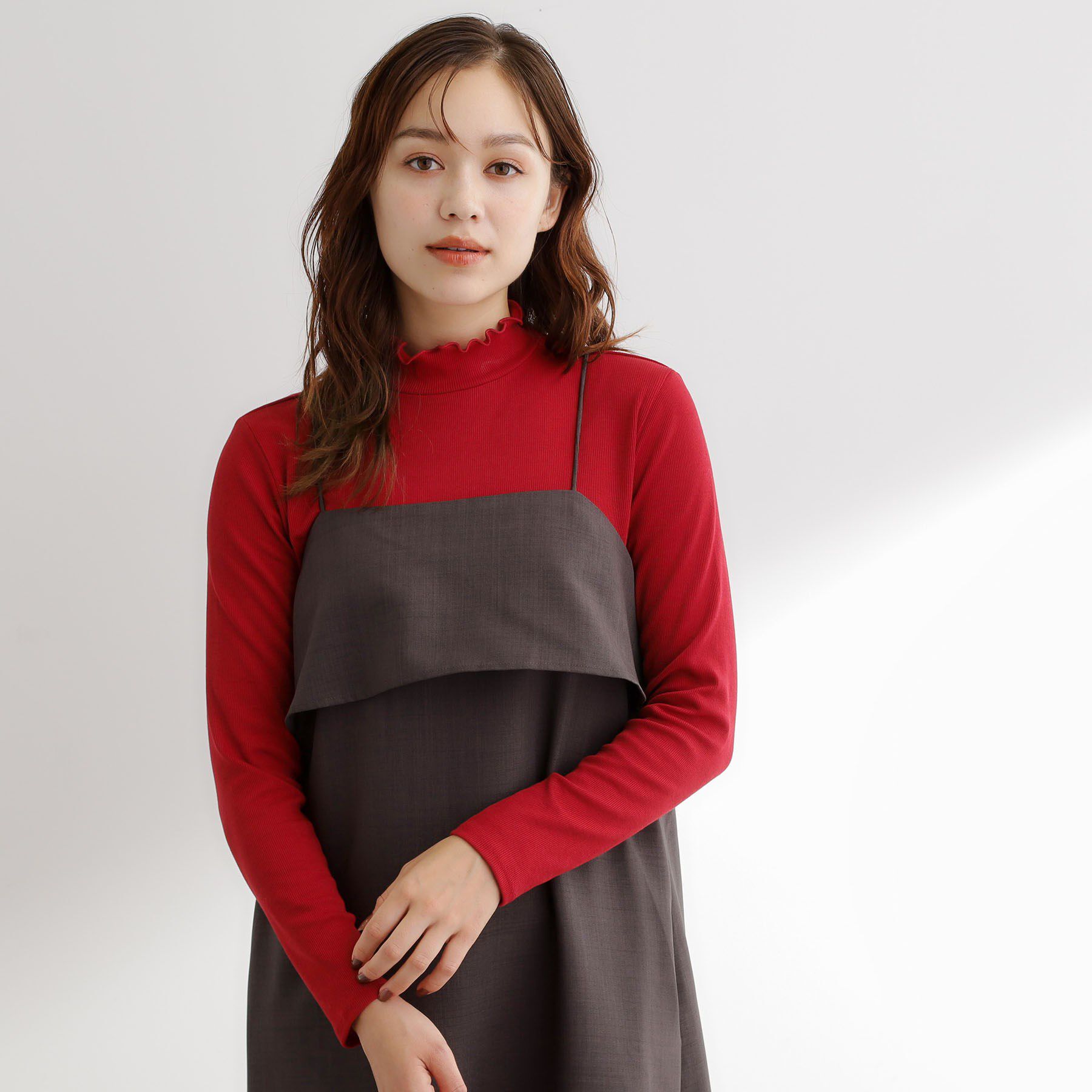 grove「毎日にちょうどいい、テレコメロータートルネック」|Tシャツ・カットソー|レッド(063)