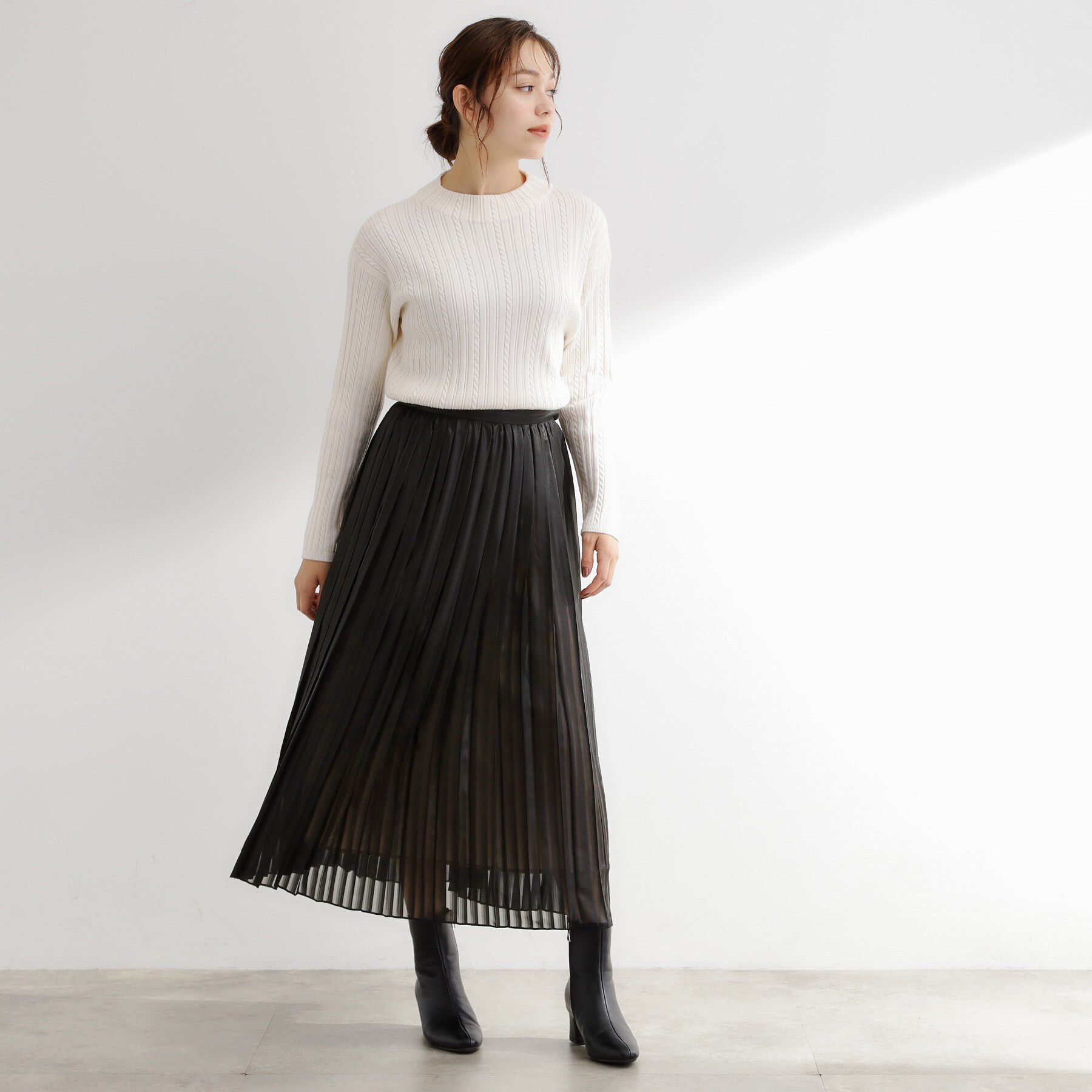 grove「【洗える】ひらりとゆれる　上品プリーツスカート」|スカート|