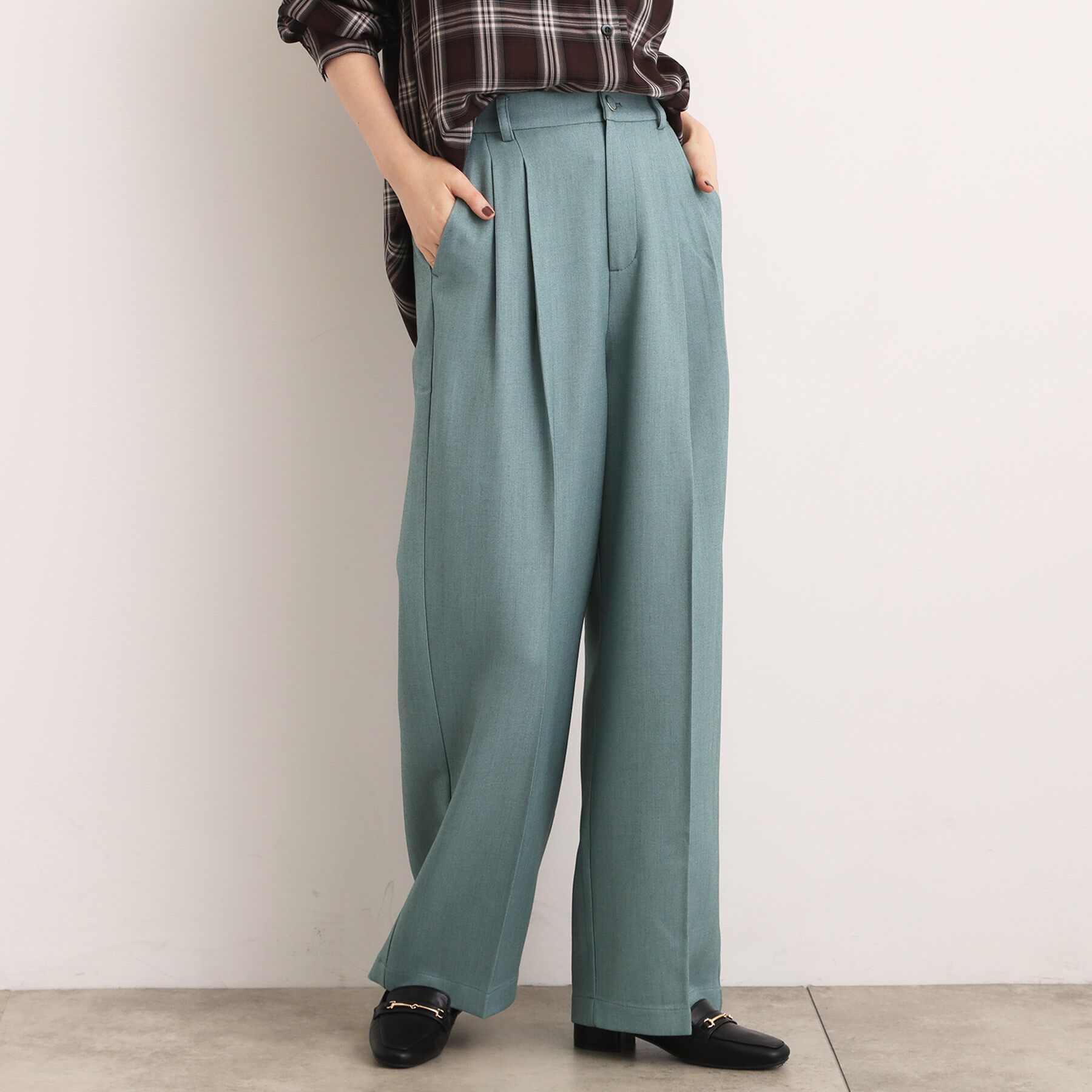 grove「ツータックワイドパンツ」|その他|ブルーグリーン(09