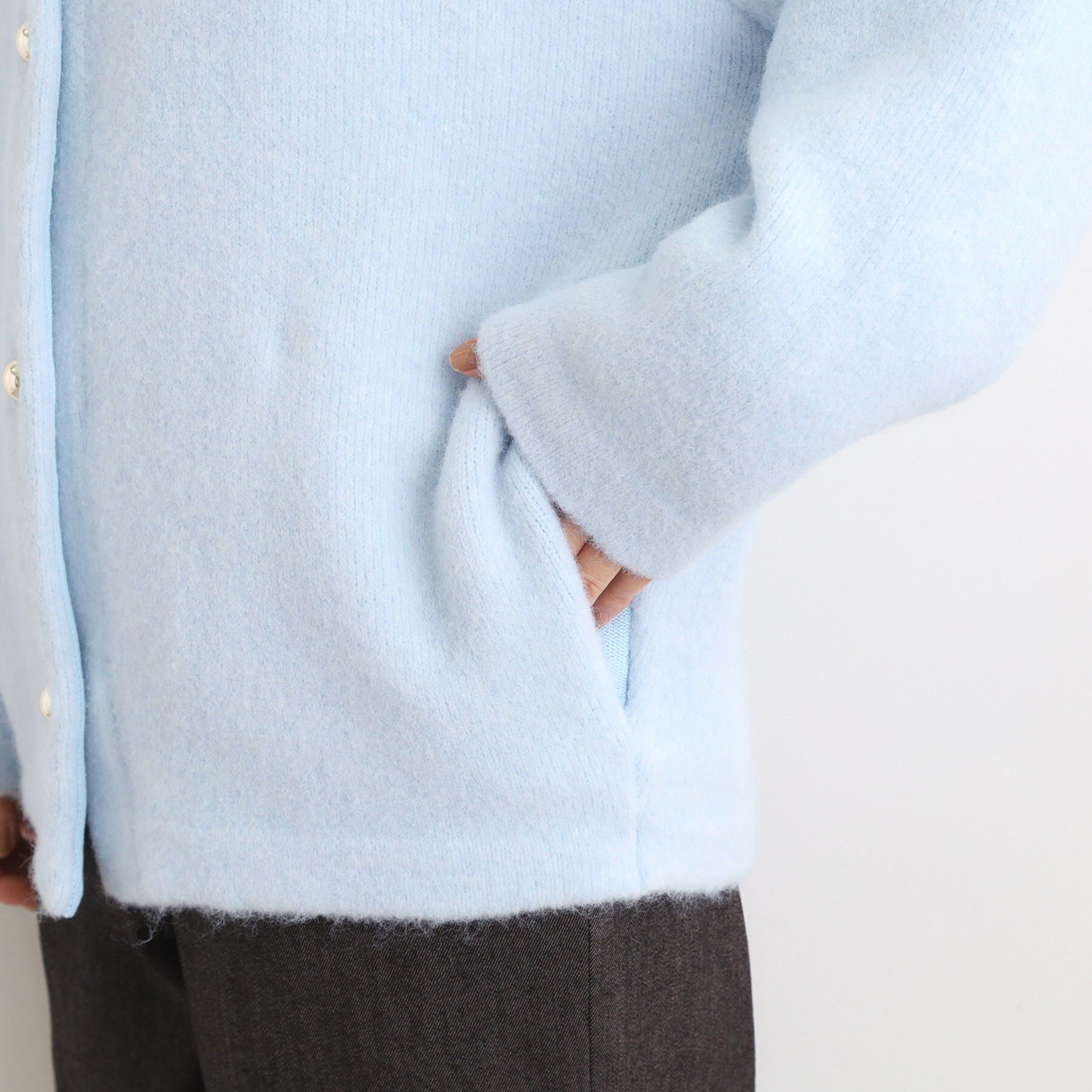 grove「ふっくらやわらかく、毛混オーバーニットカーディガン」|カーディガン|