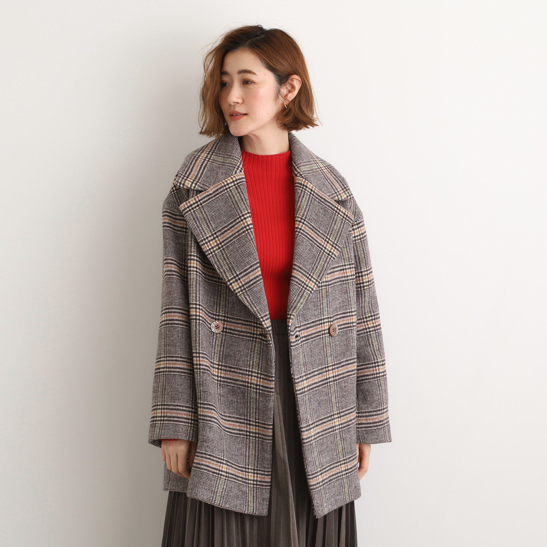 grove「ふんわりまとう、オーバーサイズテーラーコート」|チェスターコート|