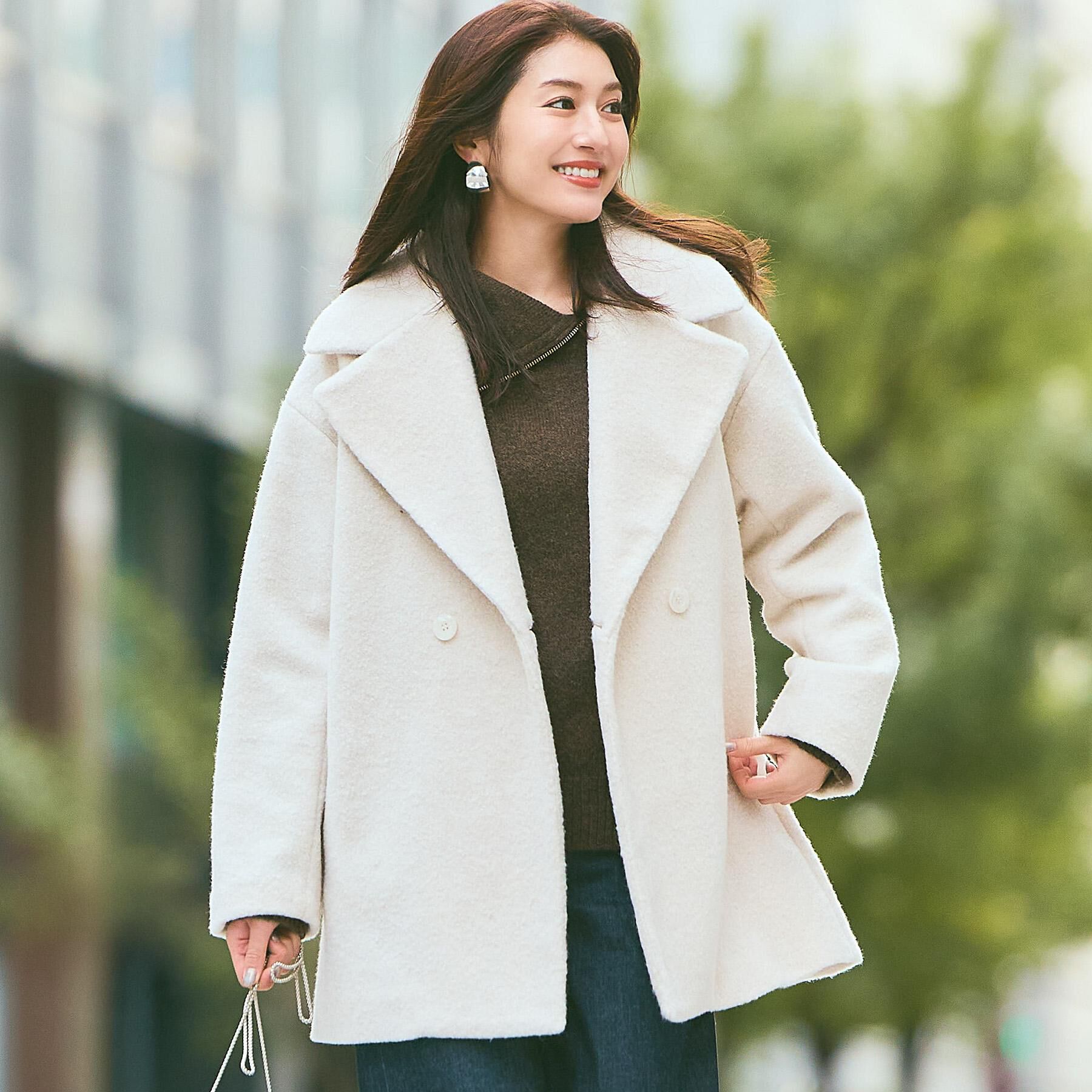 grove「ふんわりまとう、オーバーサイズテーラーコート」|チェスターコート|