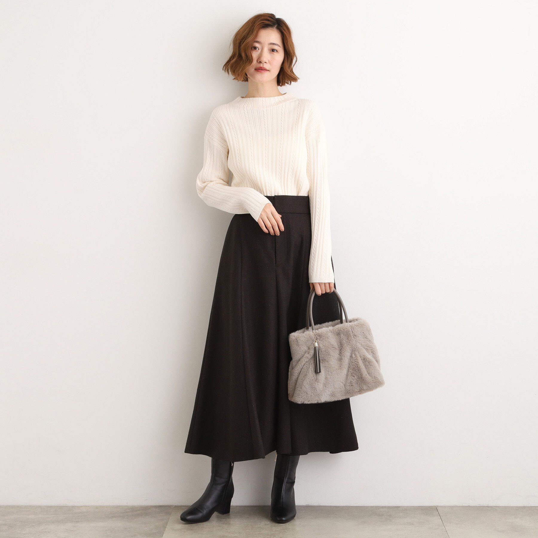 grove「タックタッセルエコファー2WAYトート」|トートバッグ|