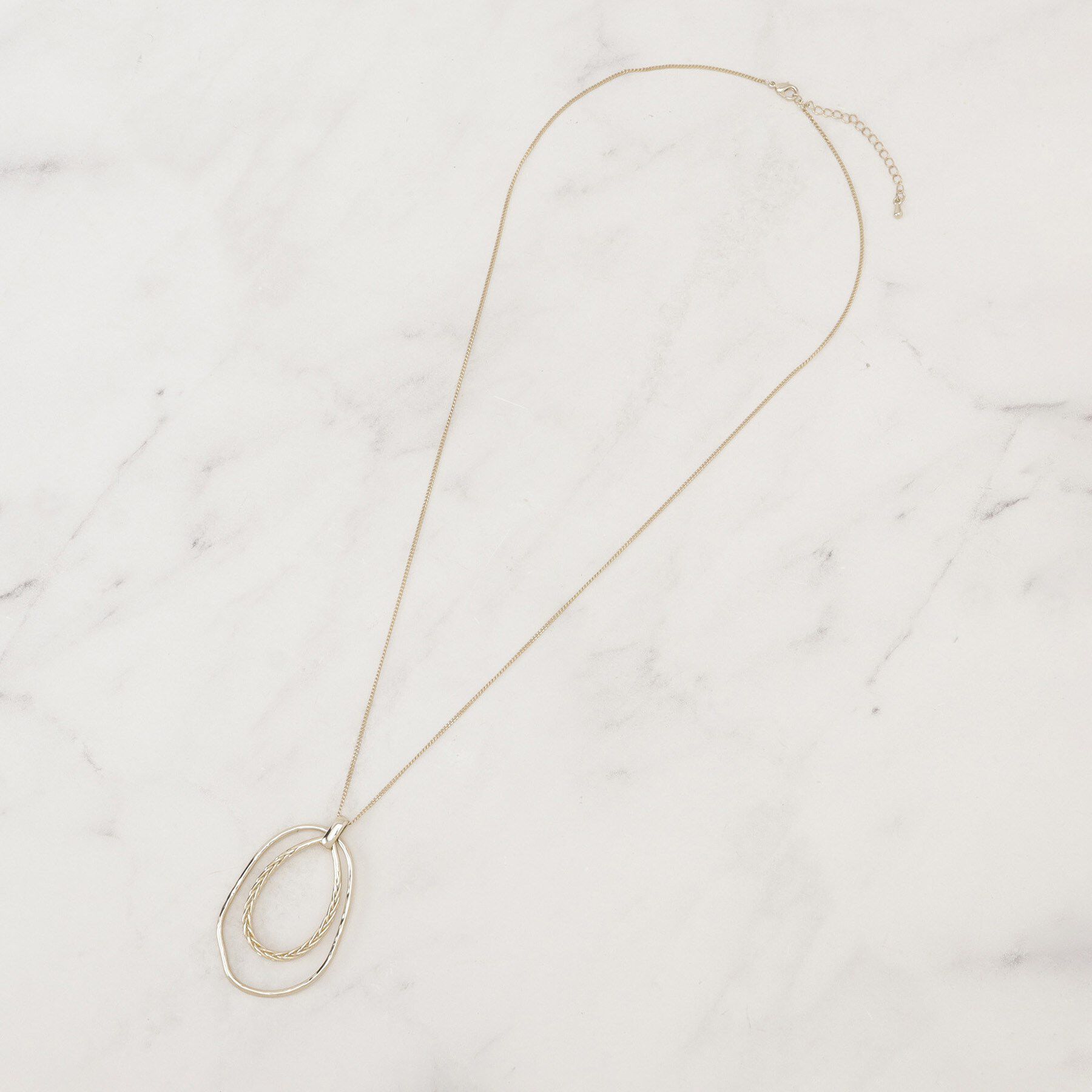 grove「ダブルオーバルビッグリングネックレス」|ネックレス|