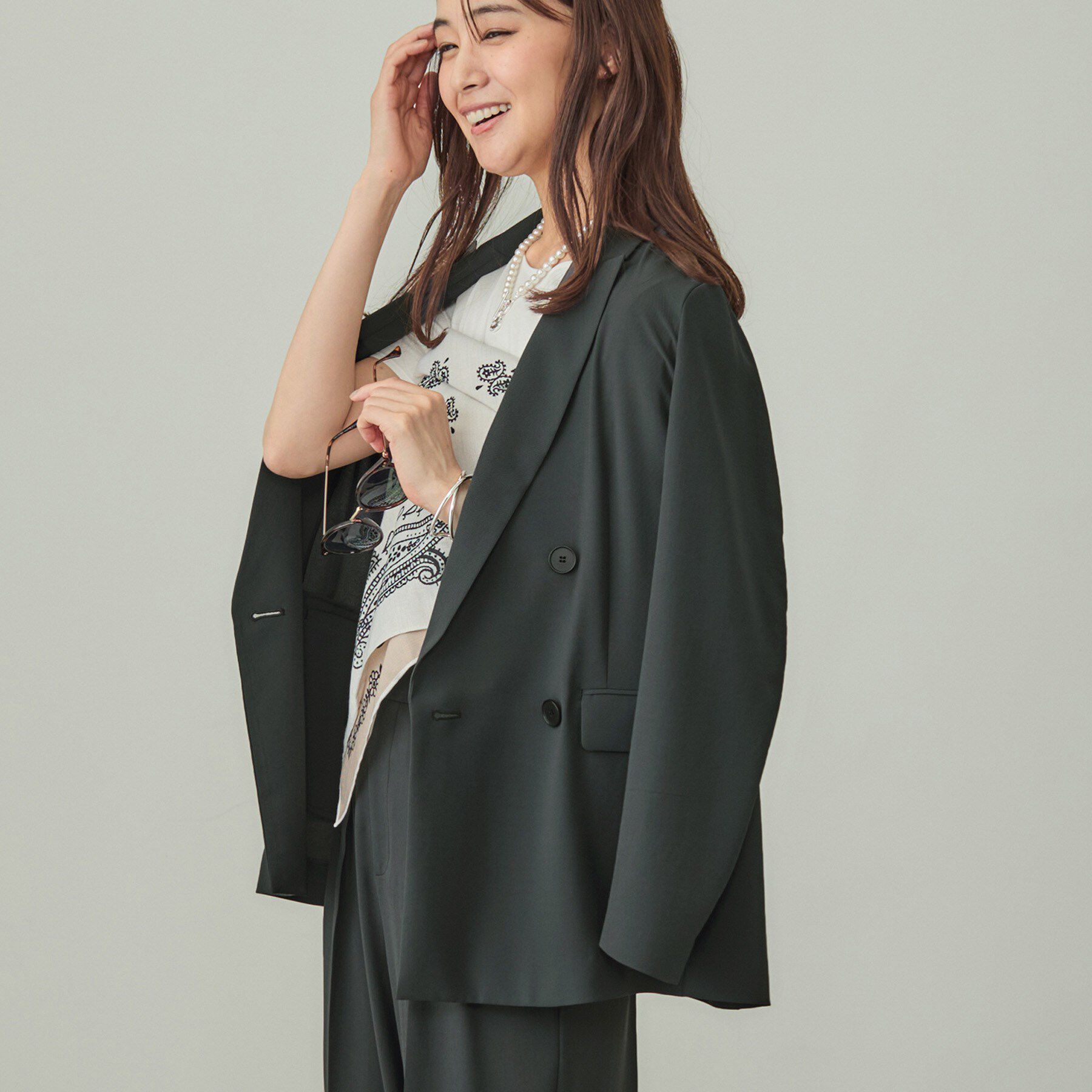 INDIVI「【軽く羽織れる！】ダブルジャケット」|テーラードジャケット|