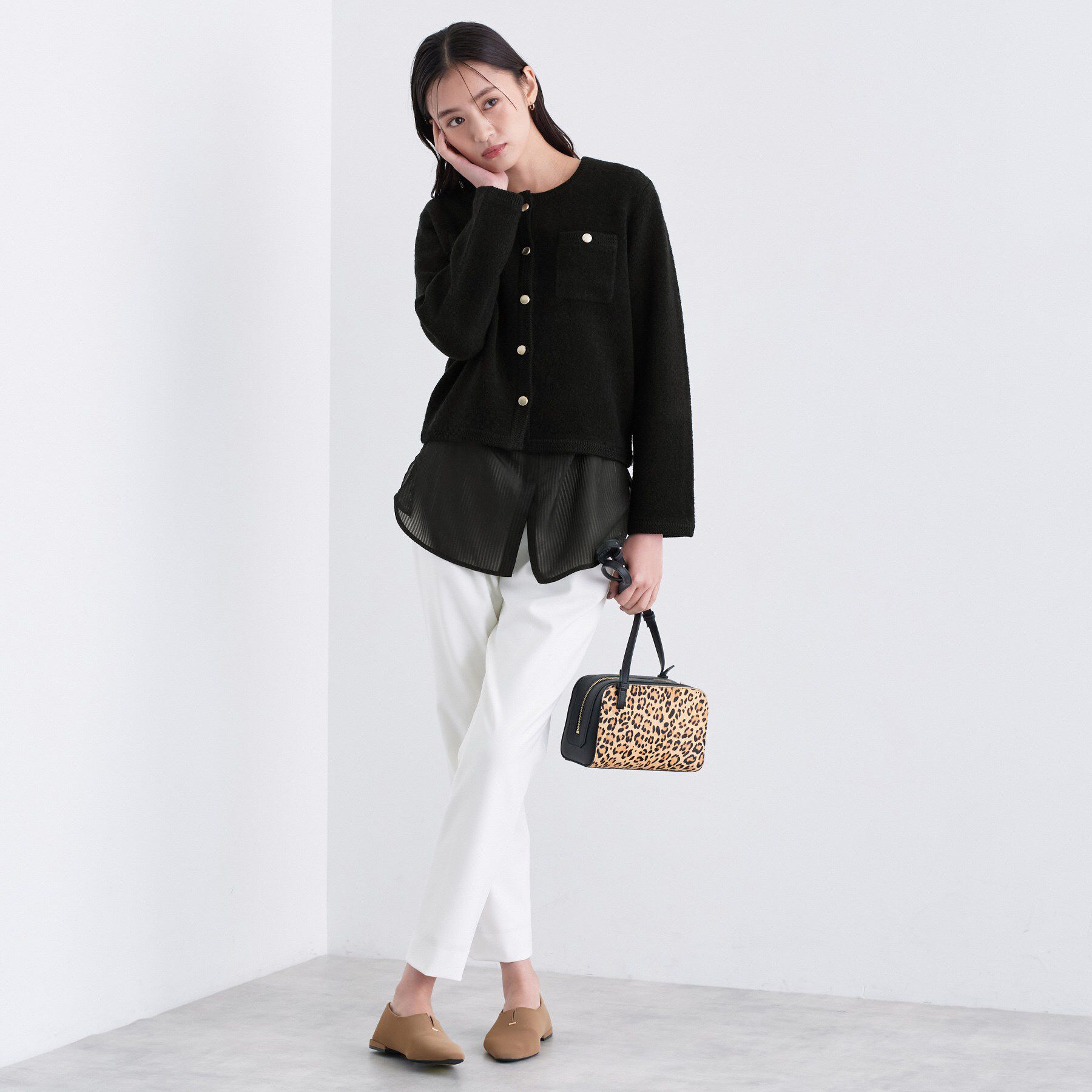 INDIVI「【コットン】シャツ切り替えカットソー」|Tシャツ・カットソー|