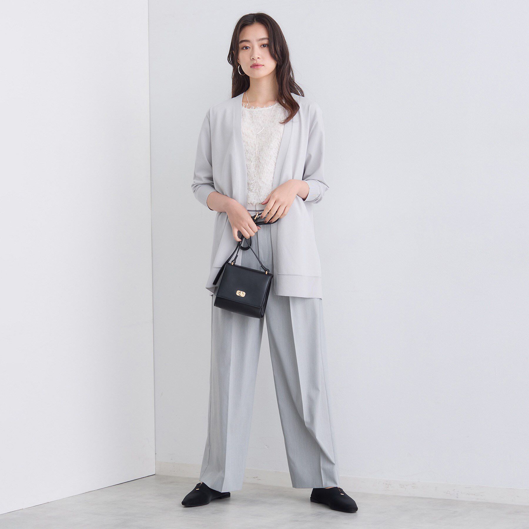 INDIVI「【洗える】着流しロングカーディガン」|カーディガン|