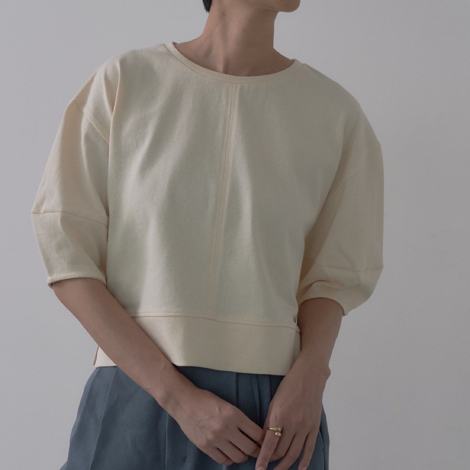 GALLEST「フォルムスリーブカットソー」|Tシャツ・カットソー|アイボリー(004)