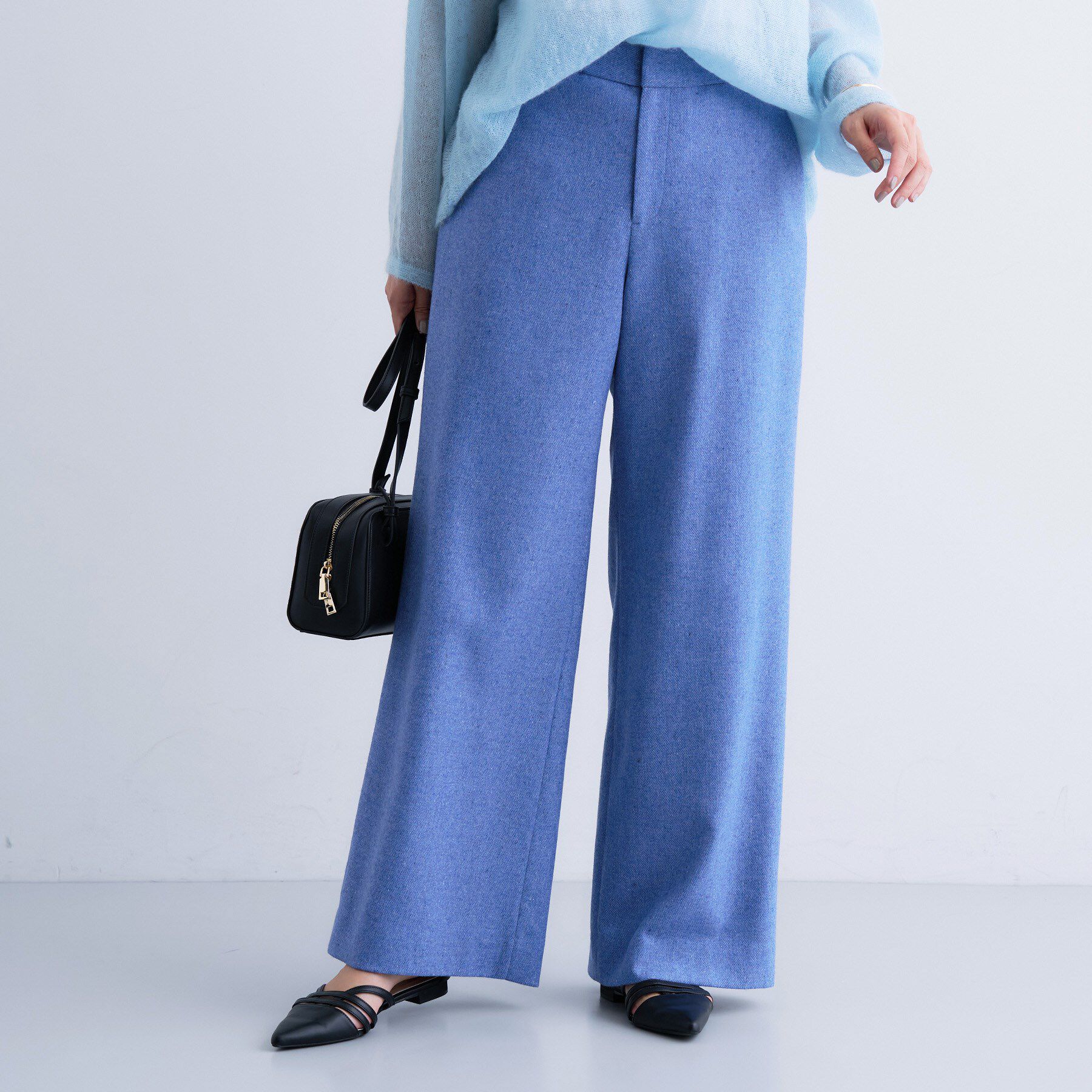 INDIVI「【褒められパンツ／ウール混】ウォームウール ワイドパンツ」|その他|