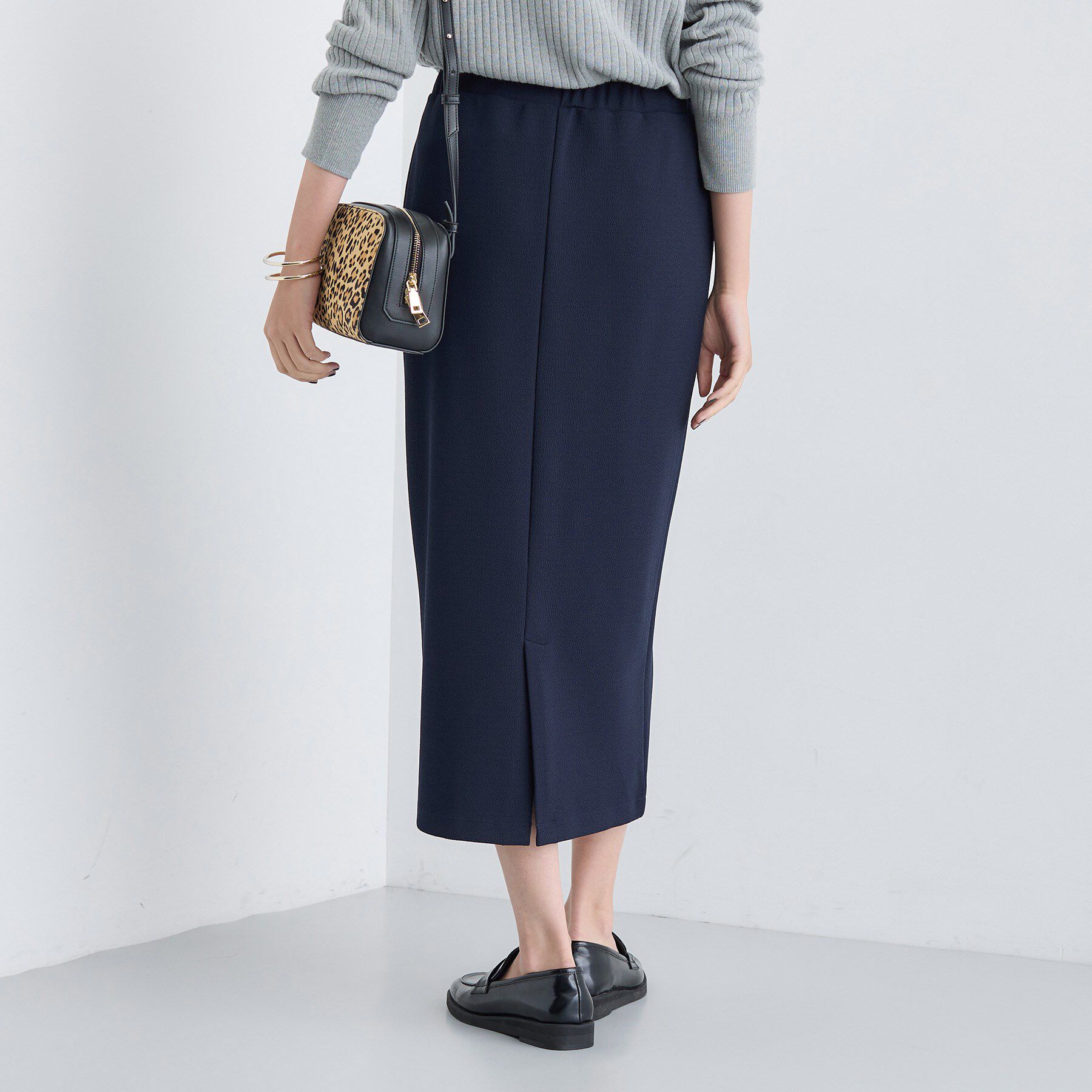 INDIVI「【SETUP可能／Iライン】ダンボールジャージスカート」|スカート|