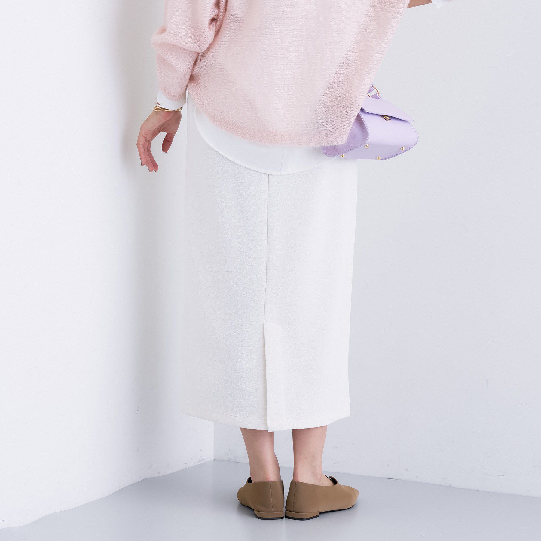 INDIVI「【SETUP可能／Iライン】ダンボールジャージスカート」|スカート|