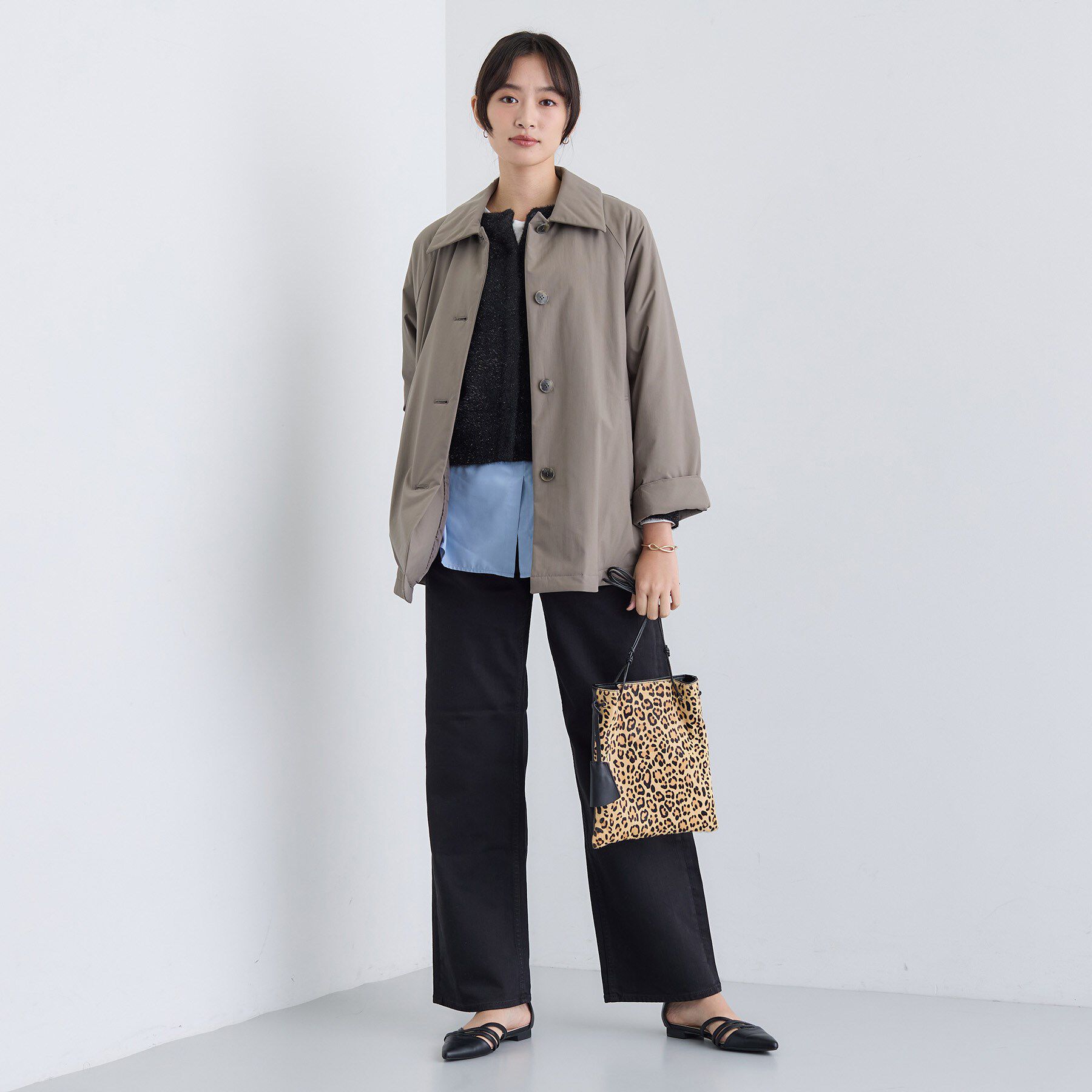 INDIVI「【超軽量／蓄熱】ライトパフステンカラーコート」|ダウン|