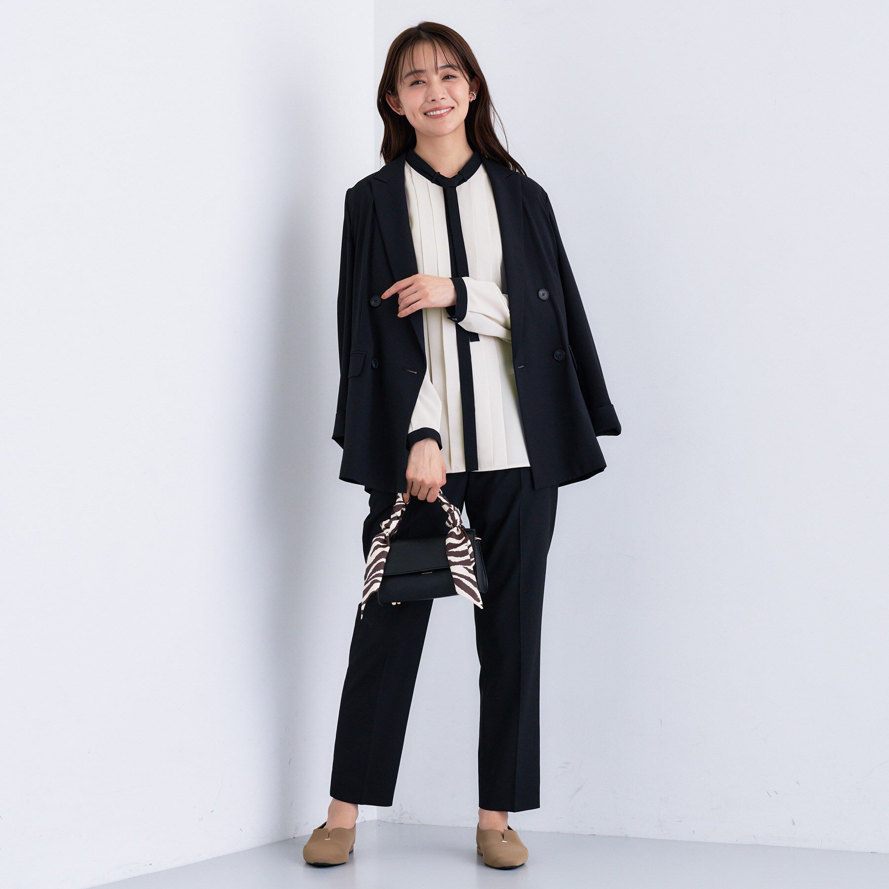 INDIVI「【きれいめ／オフィス／セレモニー】2WAYリボンタイブラウス」|シャツ・ブラウス|