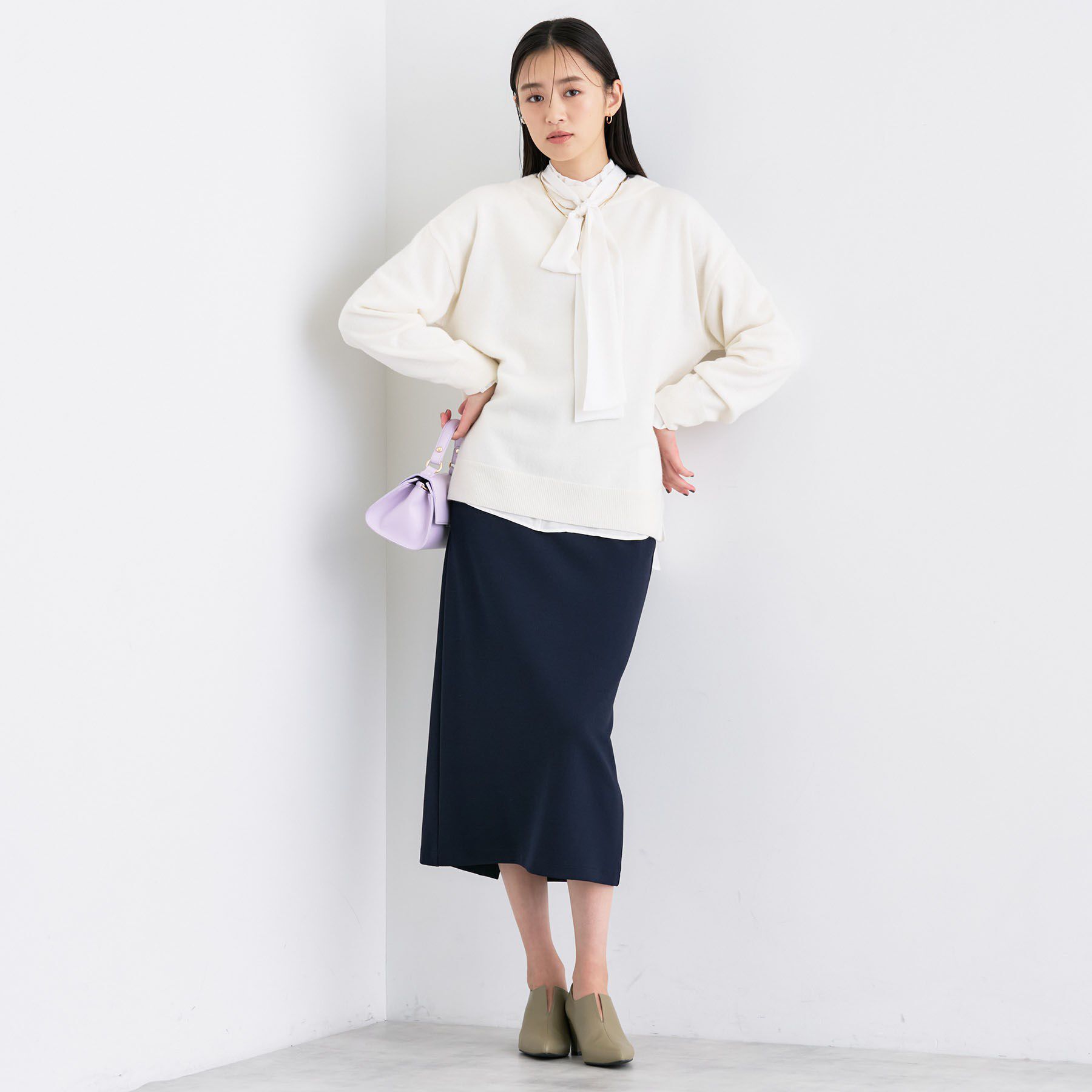 INDIVI「【洗える／カシミヤ混】ボトルネック ドルマンスリーブニット」|ニット・セーター|