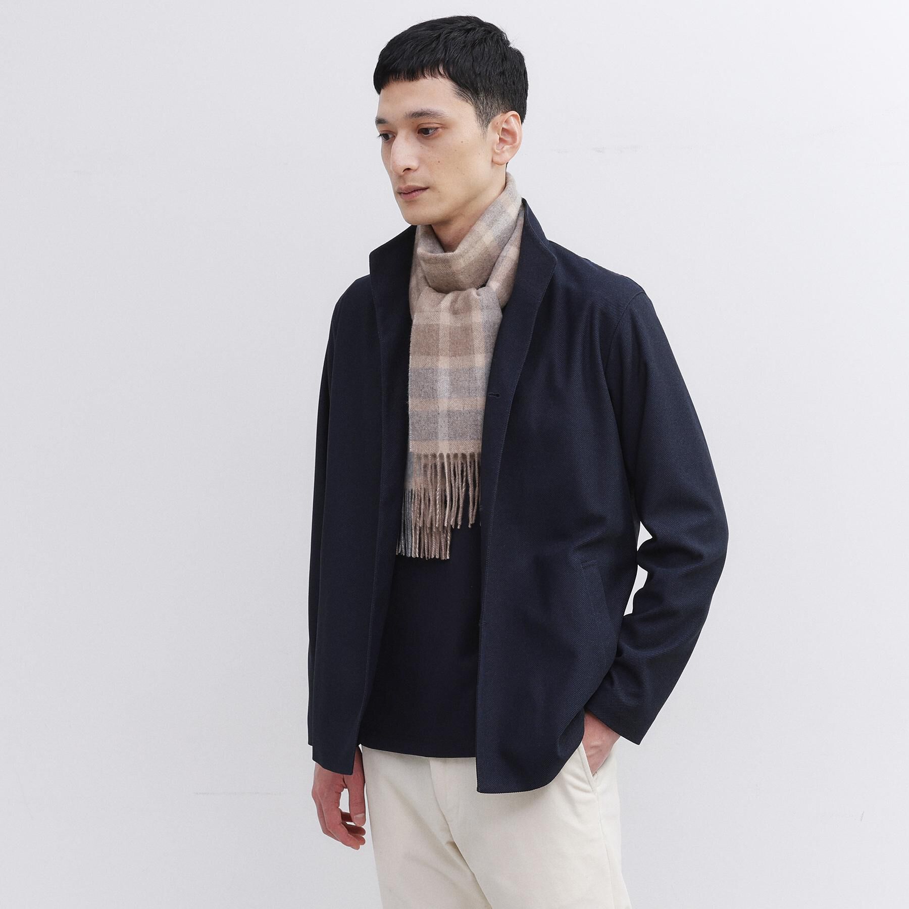 TAKEO KIKUCHI「【洗えるカシミヤ】カシミヤ100 チェックマフラー」|ストール|