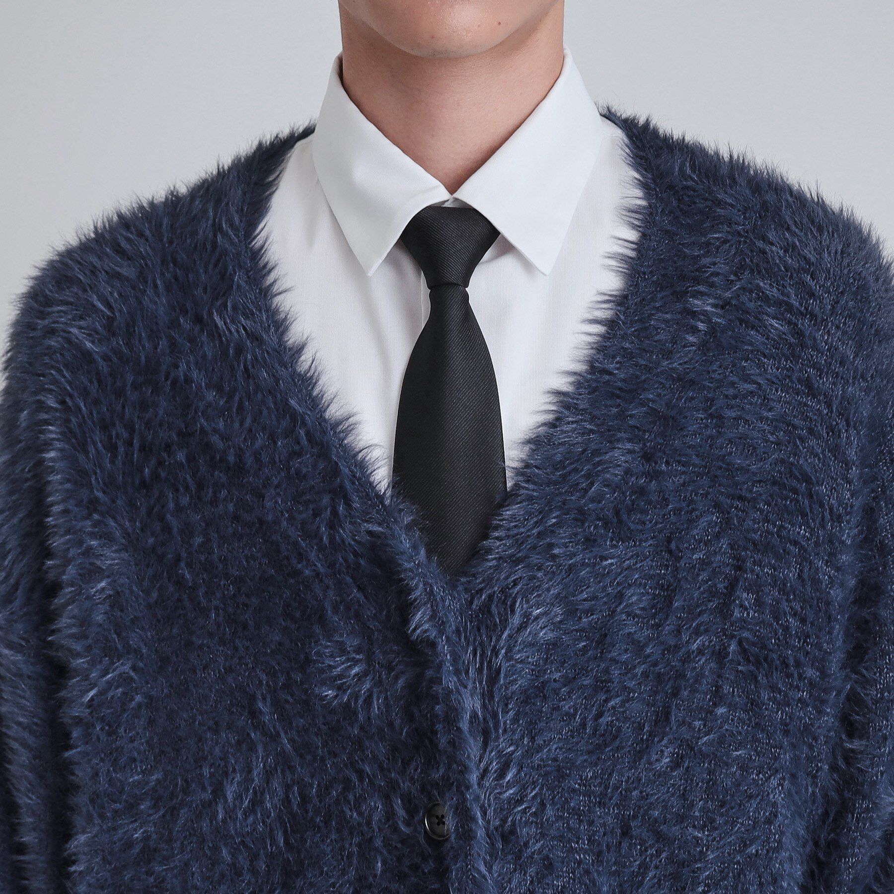 tk.TAKEO KIKUCHI「バイカラーフェザーニットカーディガン」|カーディガン|