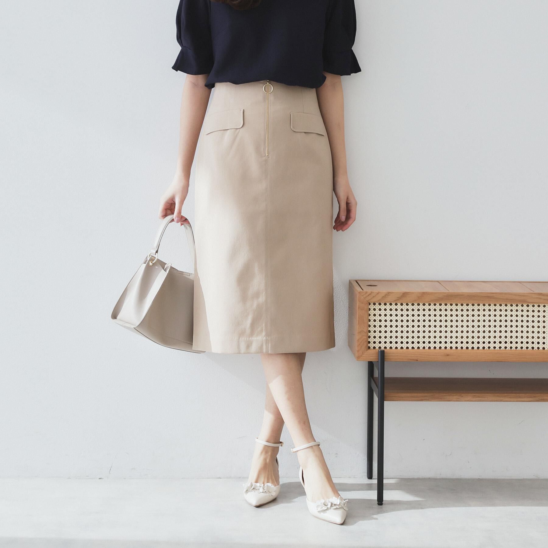 index「ジップタイトスカート【洗濯機洗い可/イージーアイロン】」|スカート|