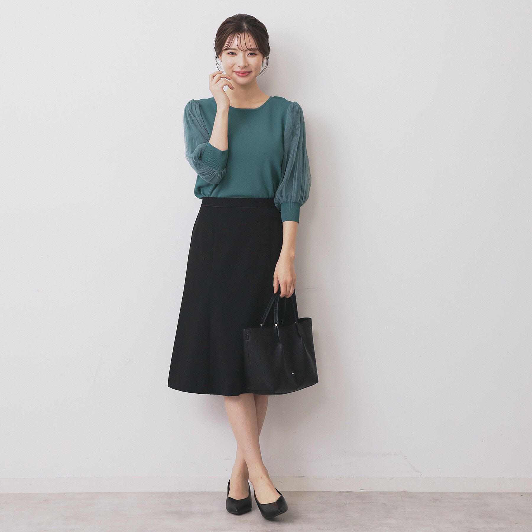 index「《5色展開》マジョリカプリーツスリーブニット【洗濯機洗い可】」|ニット・セーター|