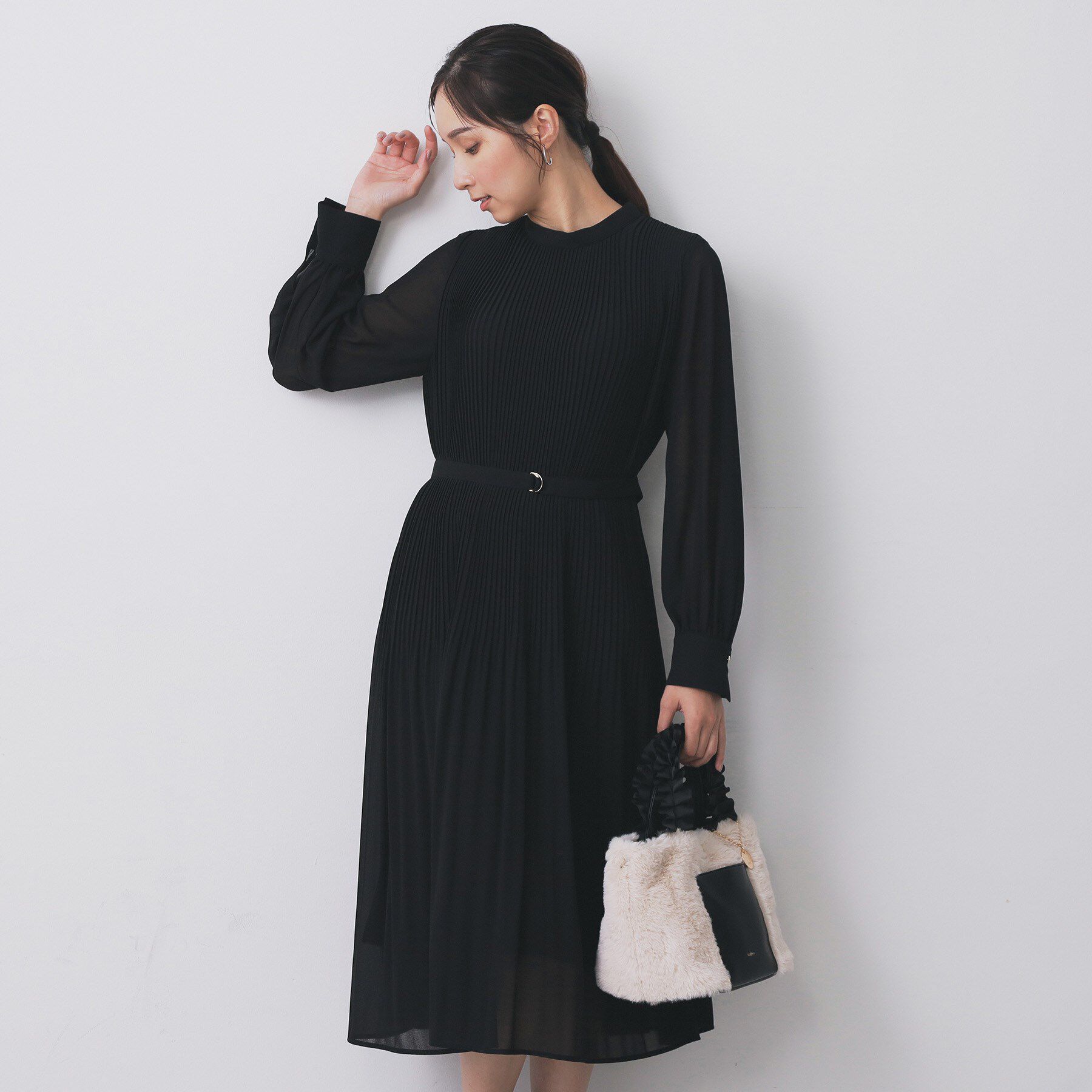 index「《5色展開/S-3Lサイズ》プリーツフレアワンピース【洗濯機OK/防シワ】」|ワンピース|