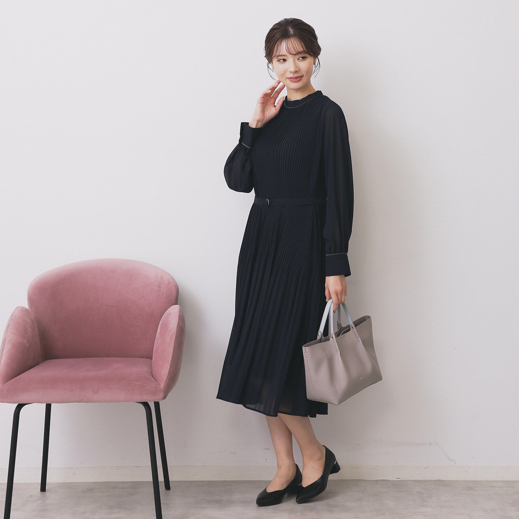 index「《5色展開/S-3Lサイズ》プリーツフレアワンピース【洗濯機OK/防シワ】」|ワンピース|