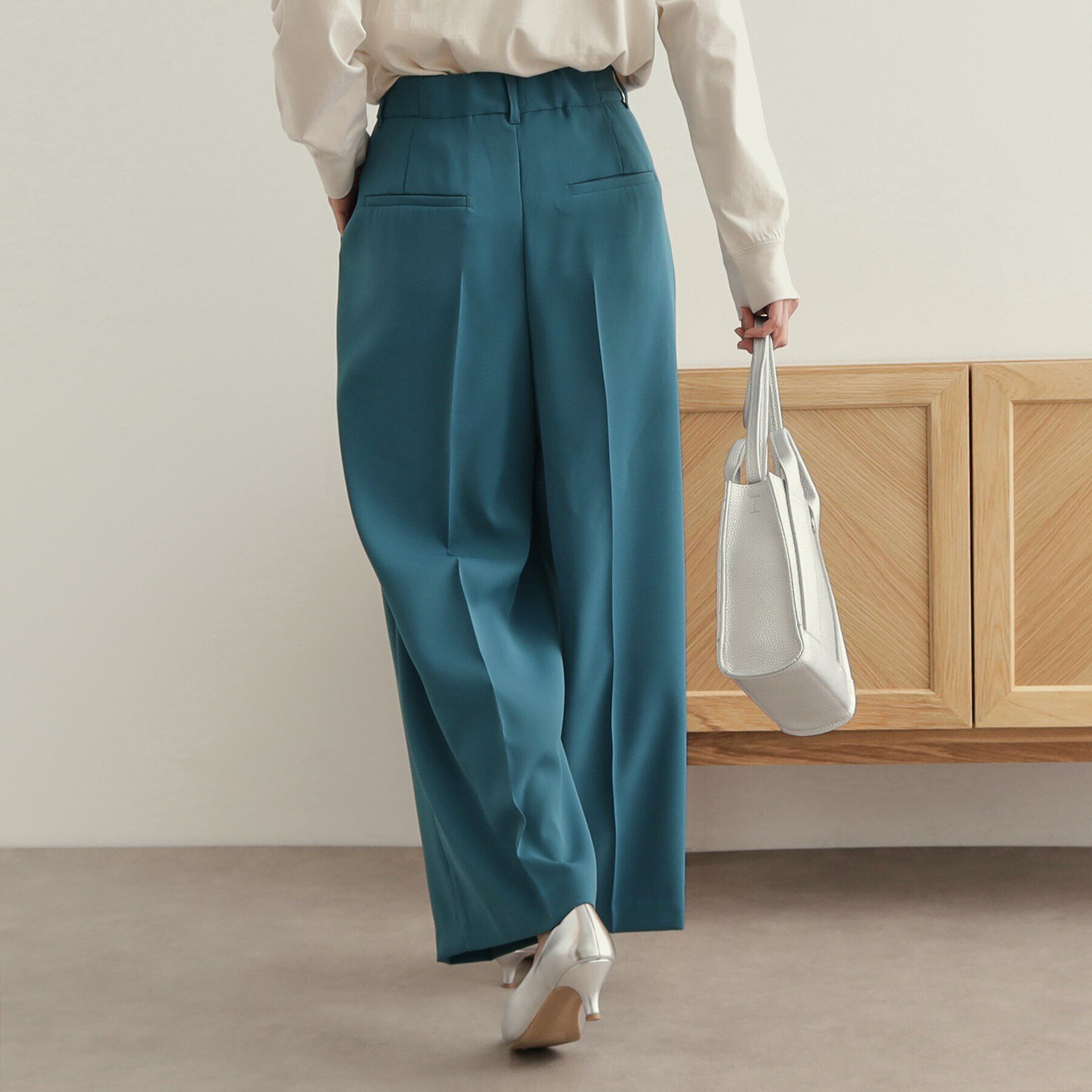 OPAQUE.CLIP「タックワイドカラーパンツ【洗濯機洗い可】」|その他|