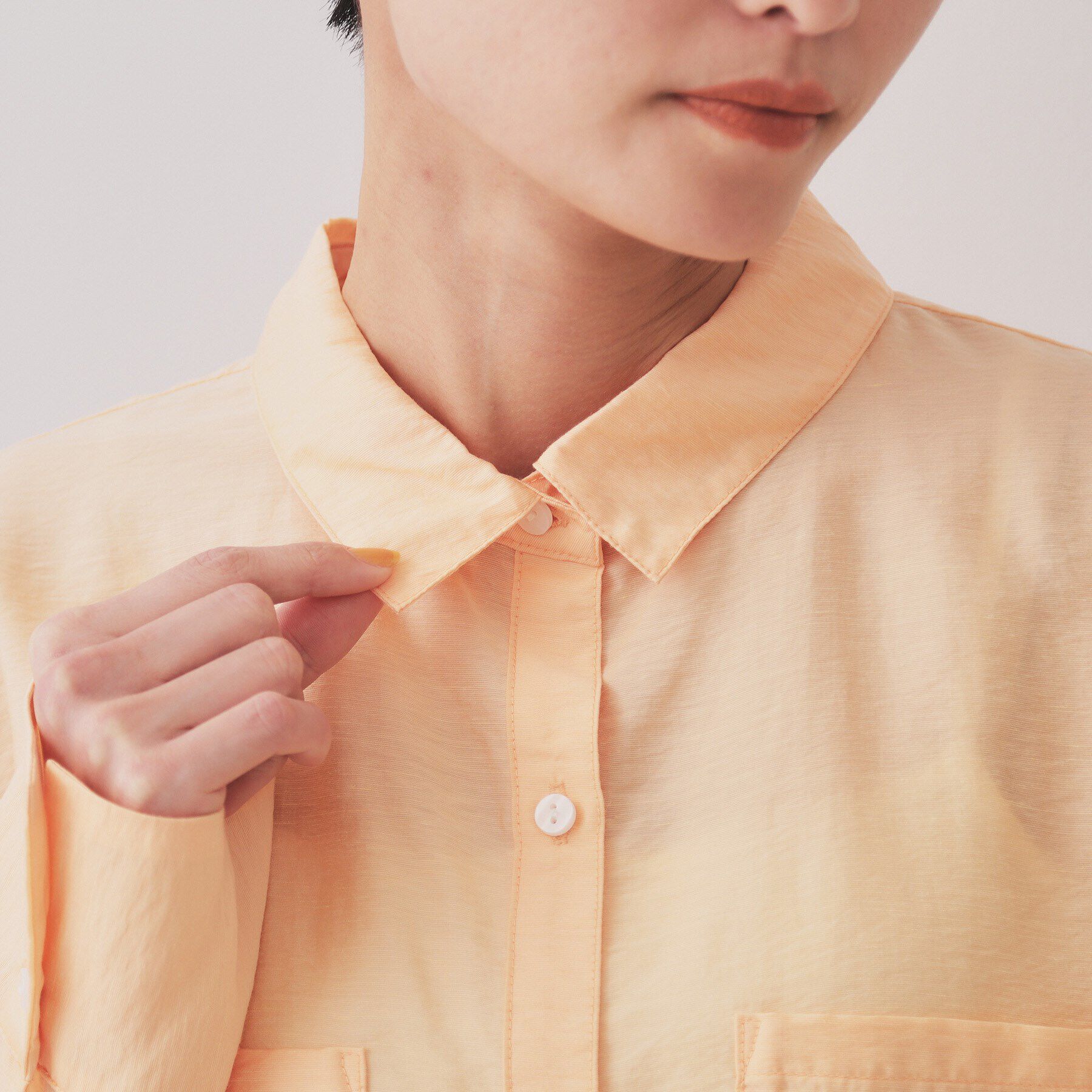 OPAQUE.CLIP「《andGIRL掲載》麻混シアーダブルポケットシャツ【洗濯機洗い可】」|シャツ・ブラウス|